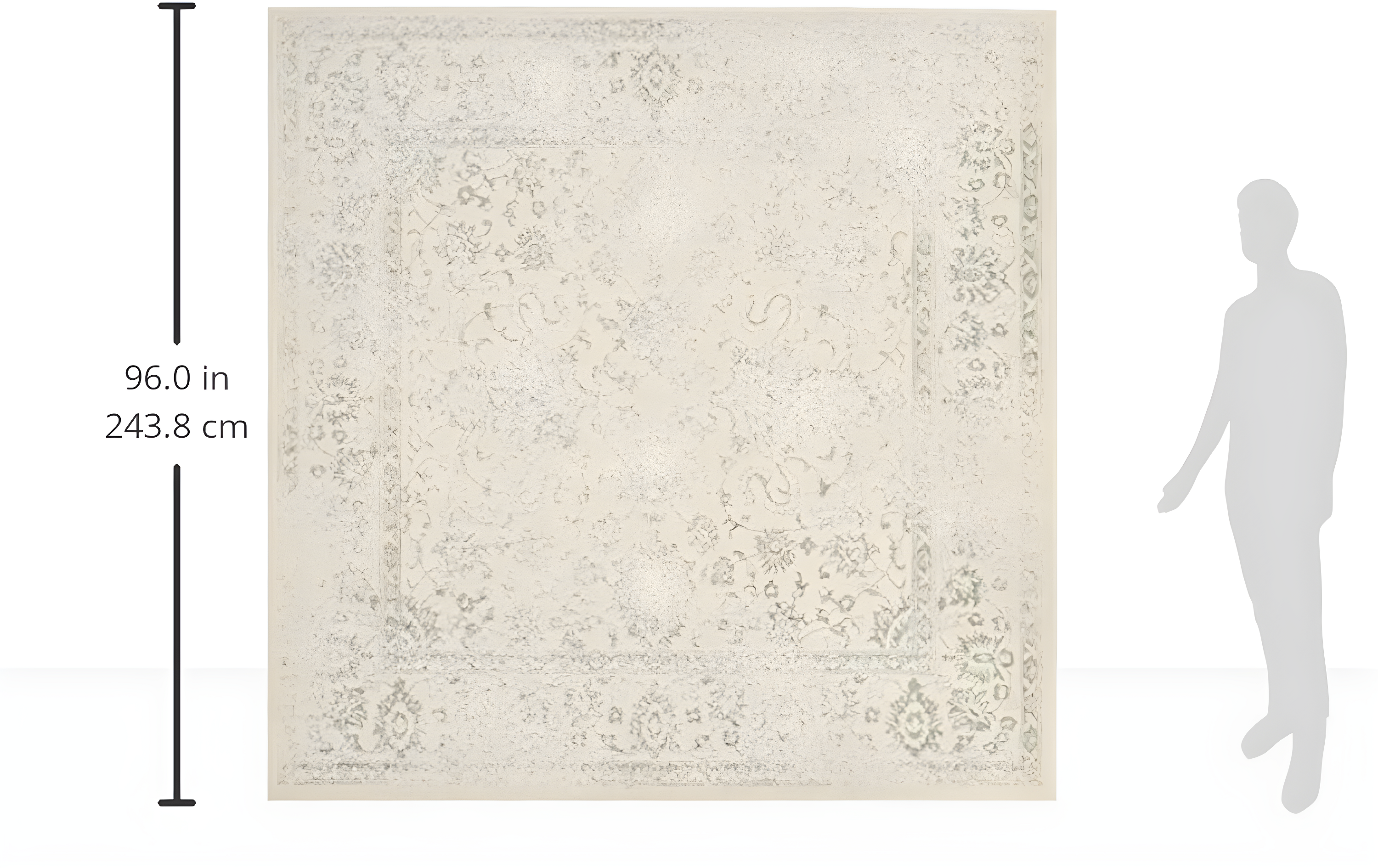 SAFAVIEH Adirondack Wyatt Traditional Area Rug, Ivory/Sage, 8' x 8' Square