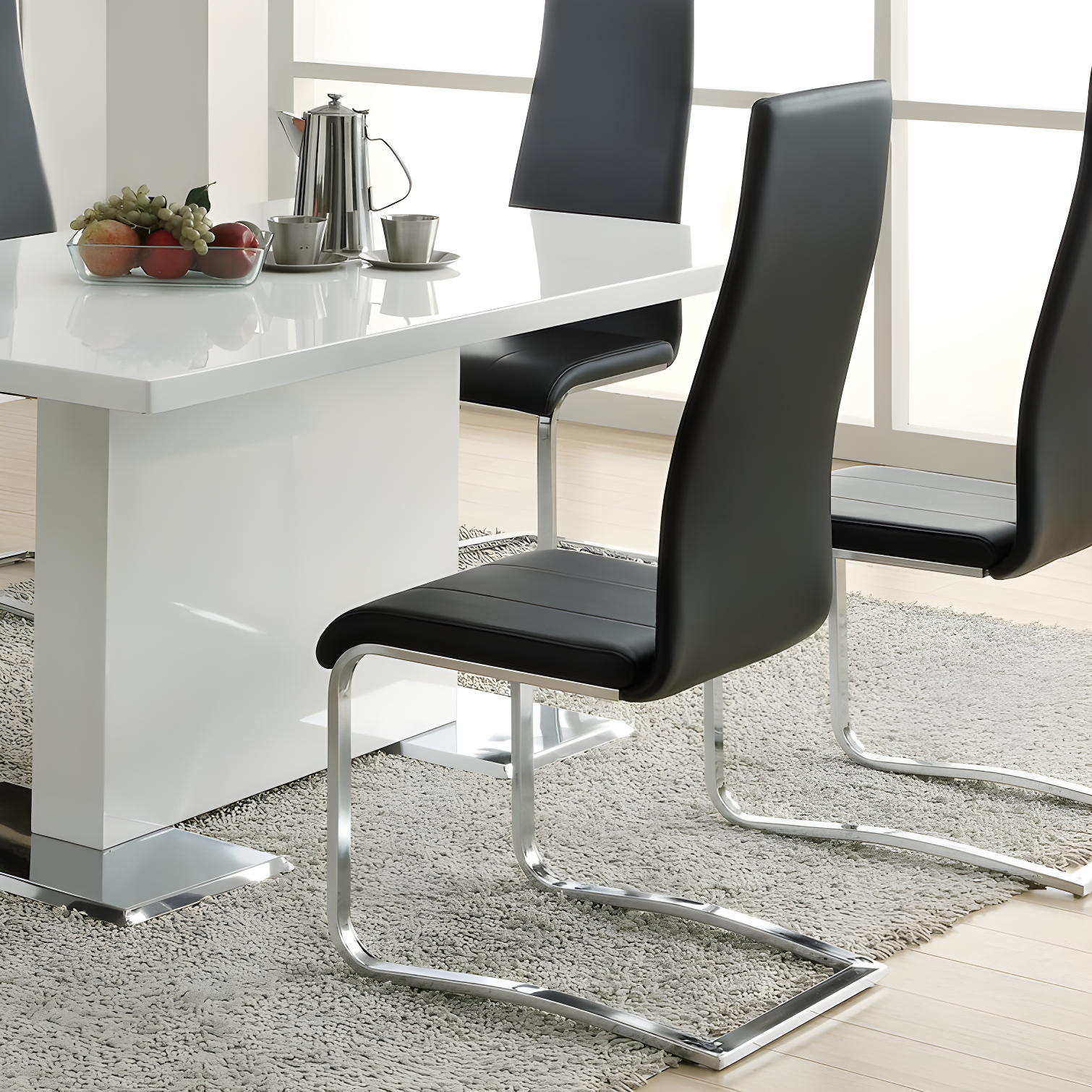 Genuine Leather Upholstered Cantilever Chair