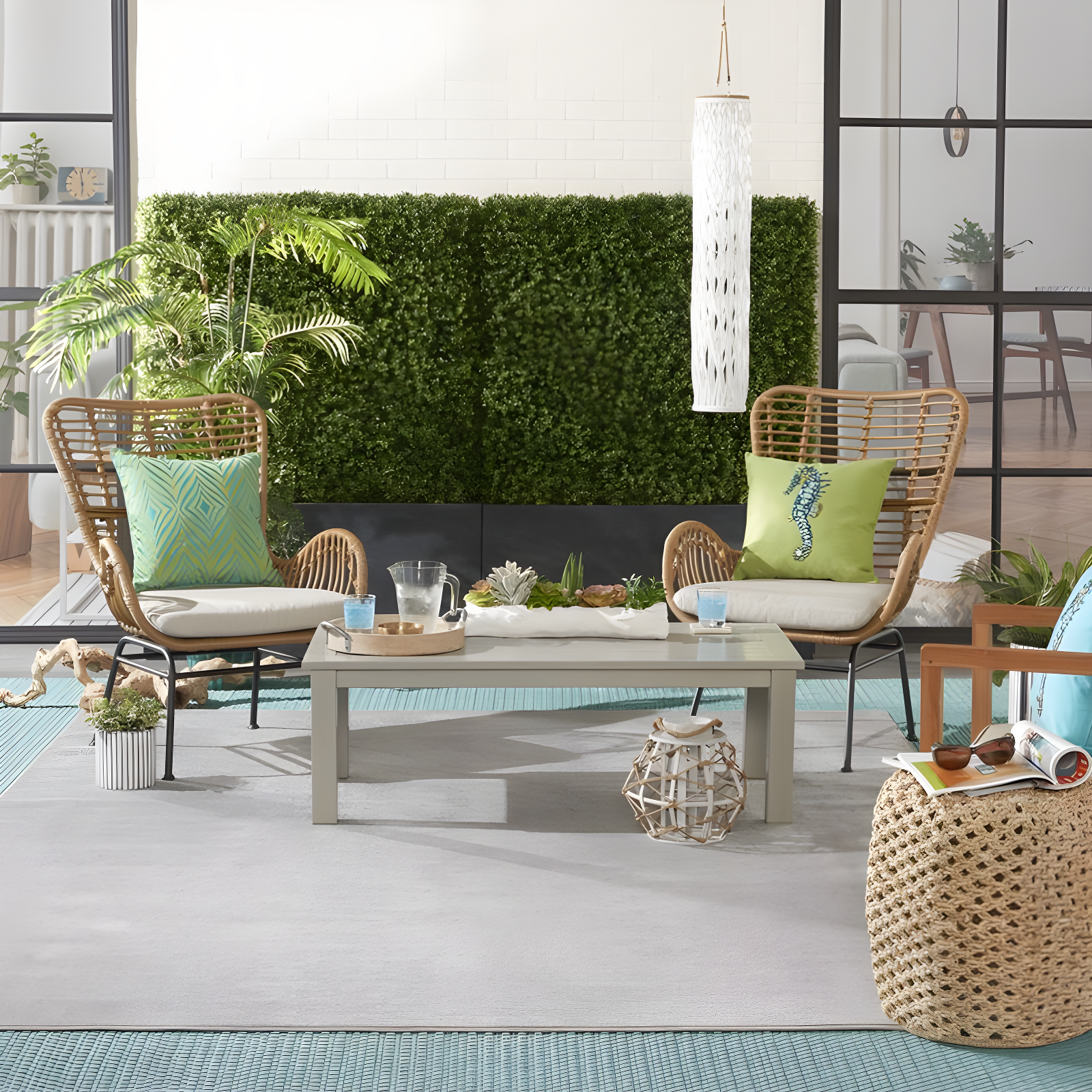 Nourison Essentials Easy Care Indoor Outdoor Area Rug - Silver Grey 8' x 10'