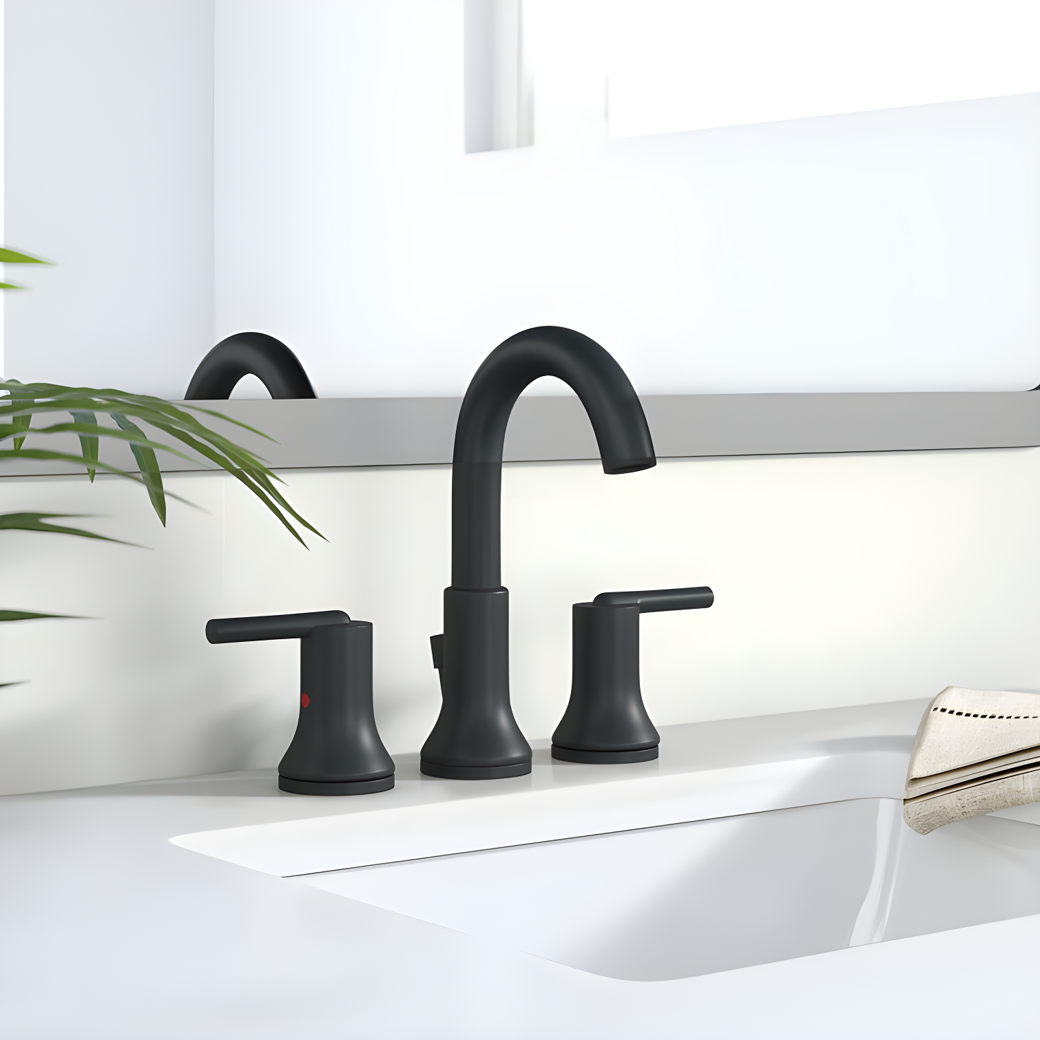 Trinsic Widespread Bathroom Faucet 3 Hole, 2-handle Bathroom Sink Faucet with Drain Assembly