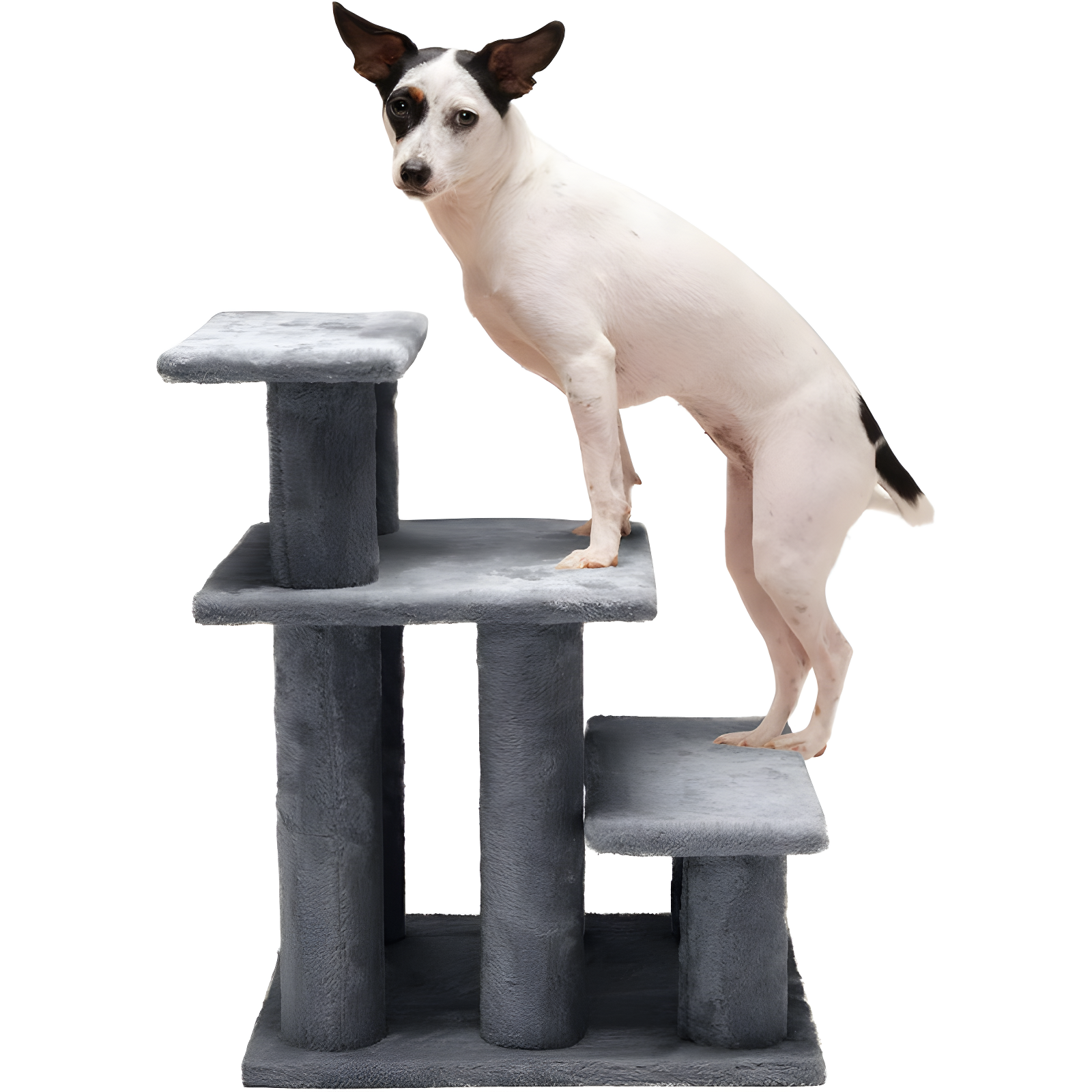 Multi-Step Pet Stairs For High Beds And Sofas,Gray, 3-Step