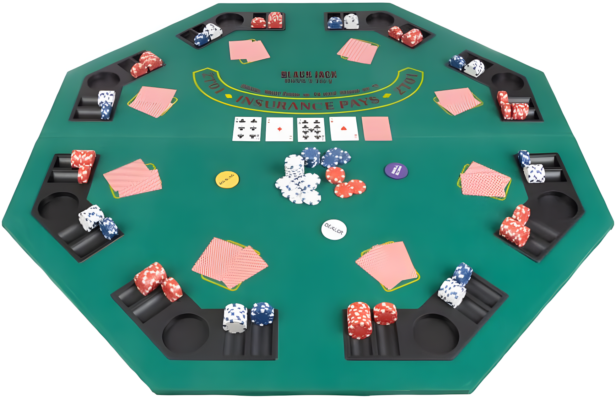 48 in. Folding Poker Table Top for 8 Players