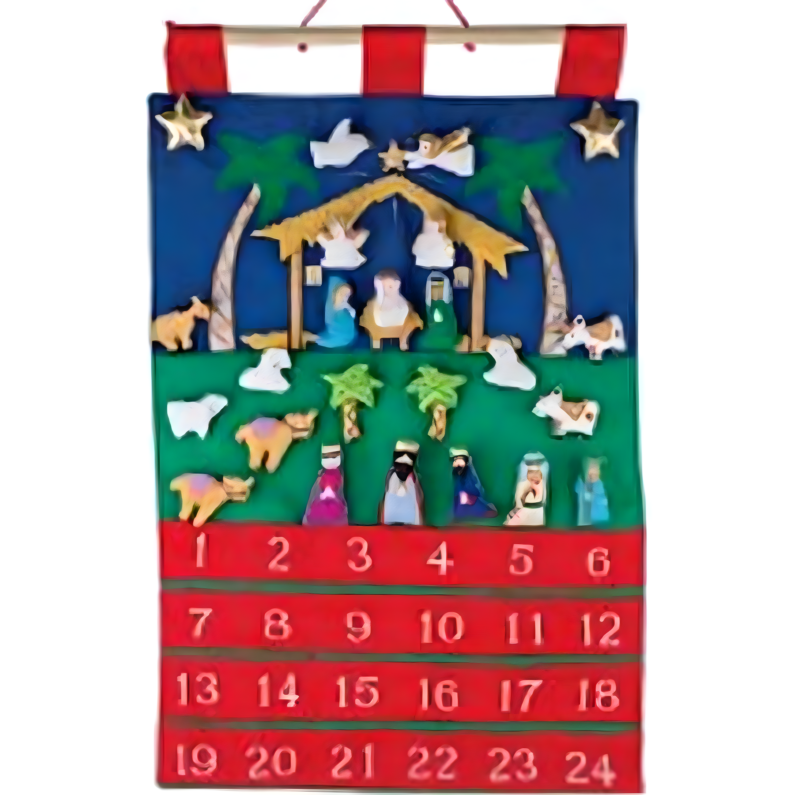 Vermont Christmas 189908 Nativity Fabric Advent Calendar - 16 x 20 in.