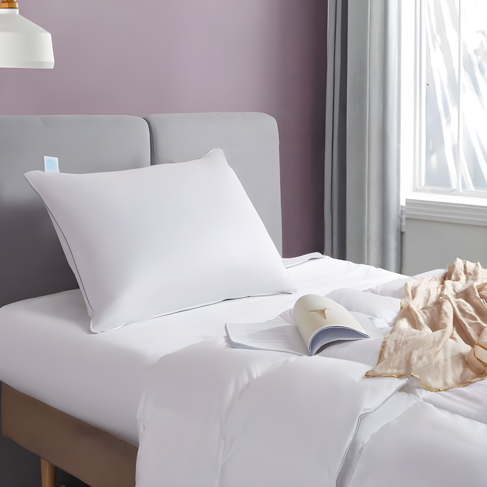 Martha Stewart King Medium/Firm Medium Firm Down Bed Pillow: 400 Thread Count Cotton, White Duck Feather & Down Fill