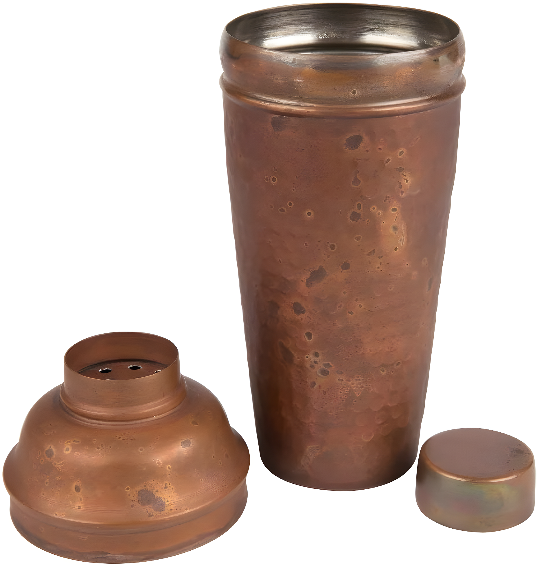Antique Copper Hammered 24oz Cocktail Shaker Set