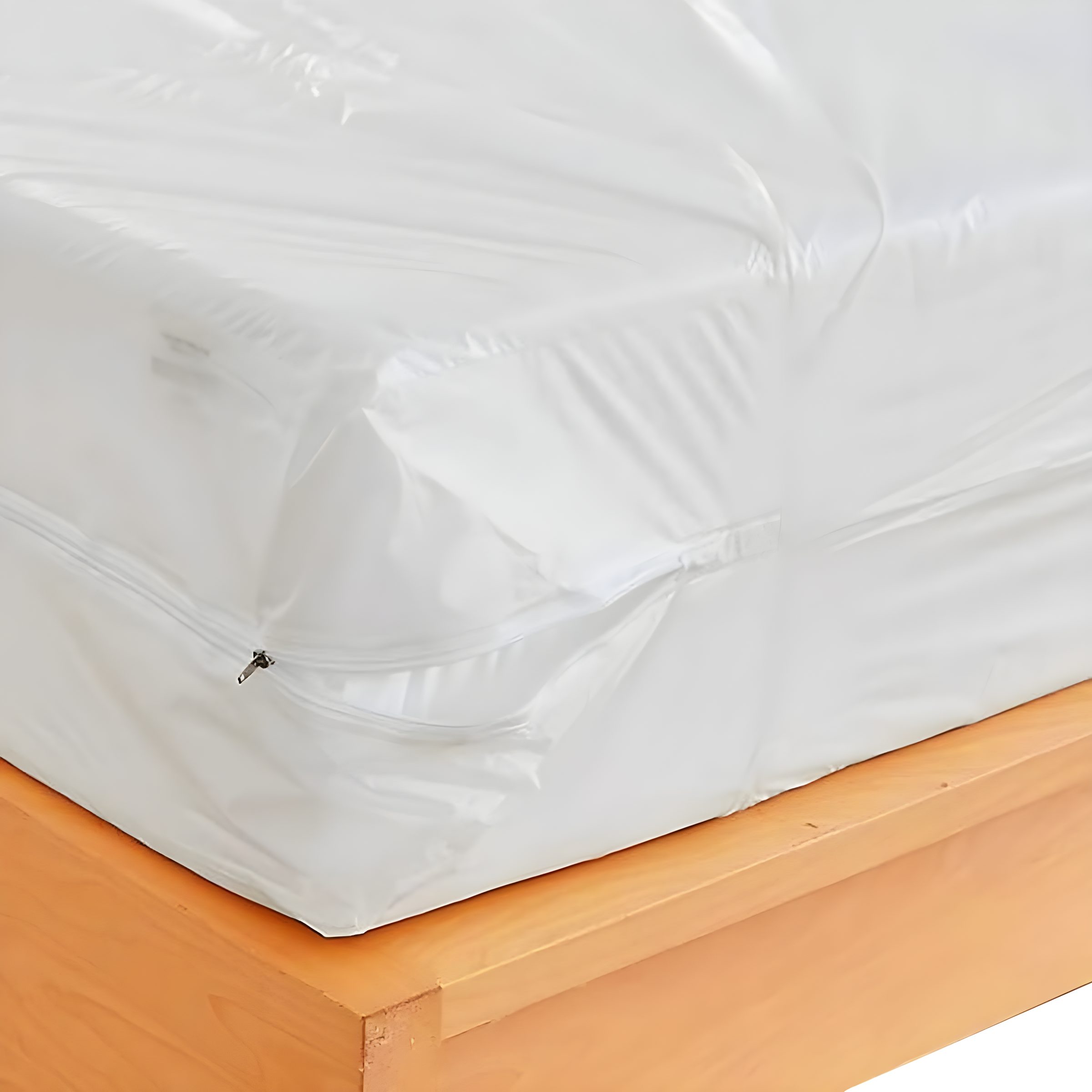 Waterproof Zippered Plastic Mattress Protector Encasement, Vinyl Mattress Cover Proof (Queen)