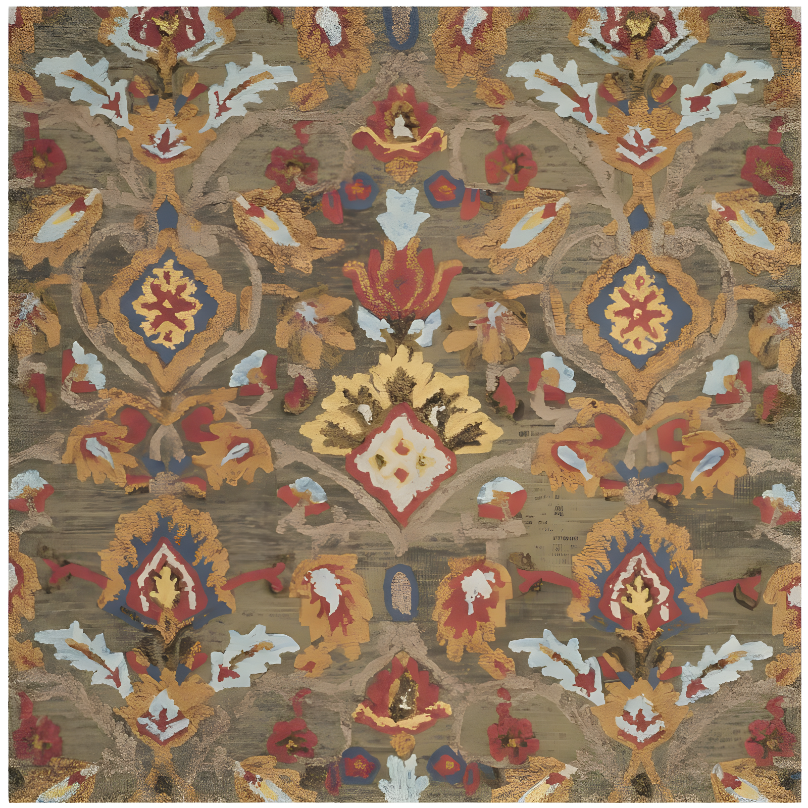 Blossom BLM402 Hand Tufted Area Rug - Green/Multi - 6'x6' - Safavieh.