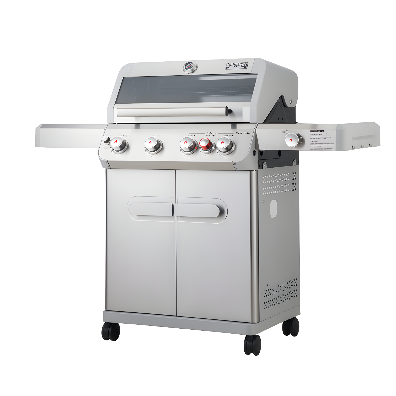 Monument Grills Mesa 415BZ,4-Burner Liquid Propane Infrared Gas Grill with Side Burner and Cabinet, 62,000 BTU – Perfect for Family BBQs