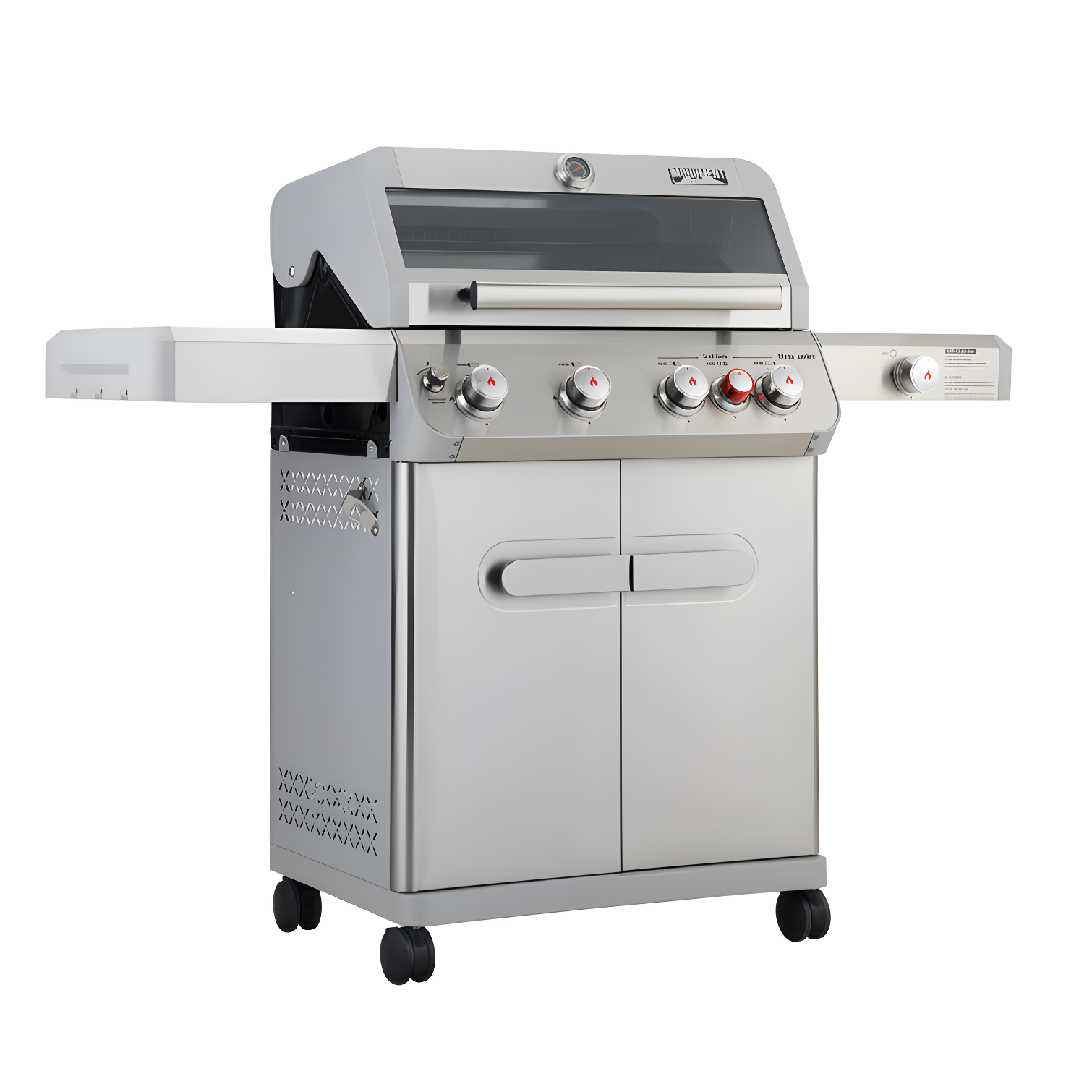 Monument Grills Mesa 415BZ,4-Burner Liquid Propane Infrared Gas Grill with Side Burner and Cabinet, 62,000 BTU – Perfect for Family BBQs