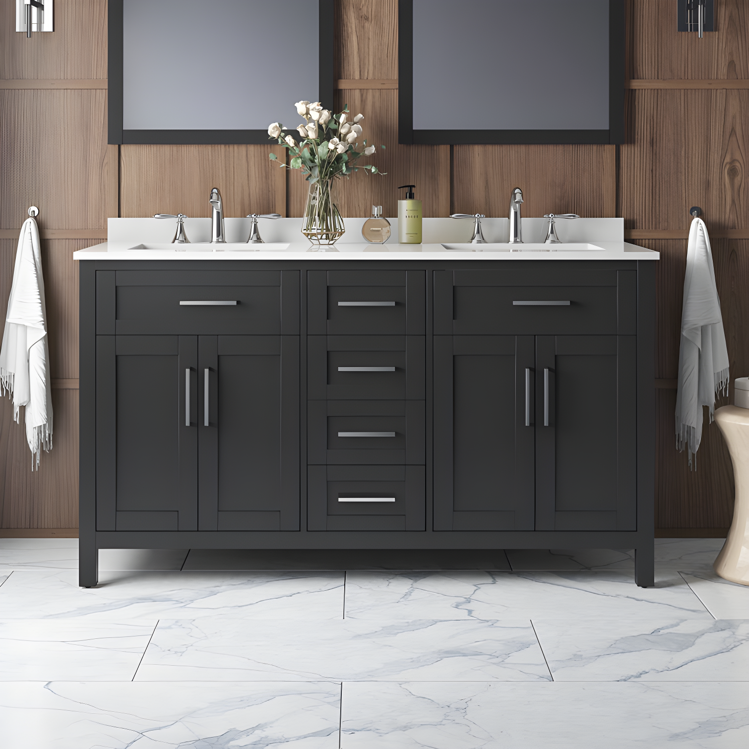 OVE Decors Tahoe 60" Double Bathroom Vanity