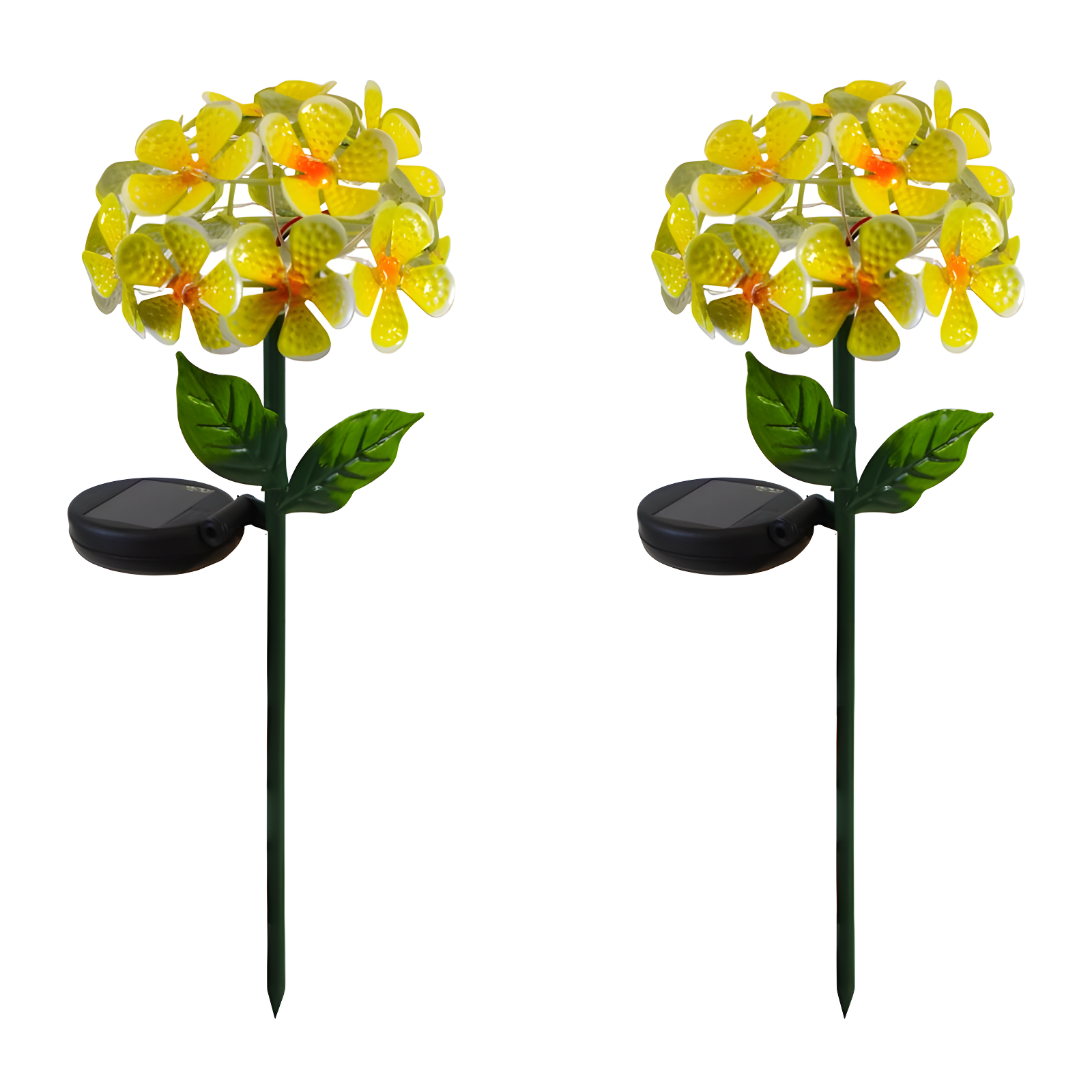 Solar Powered LED Metal Flower Garden Stake Light (Set of 2)