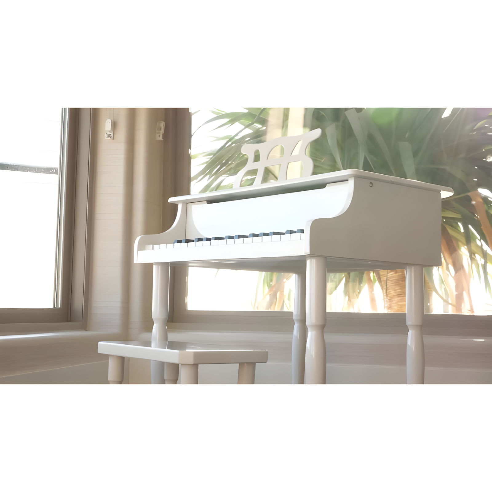 Best Choice Products Kids Classic 30-Key Mini Piano w/ Lid, Bench, Folding Music Rack, Song Book, Stickers - Dark Blue