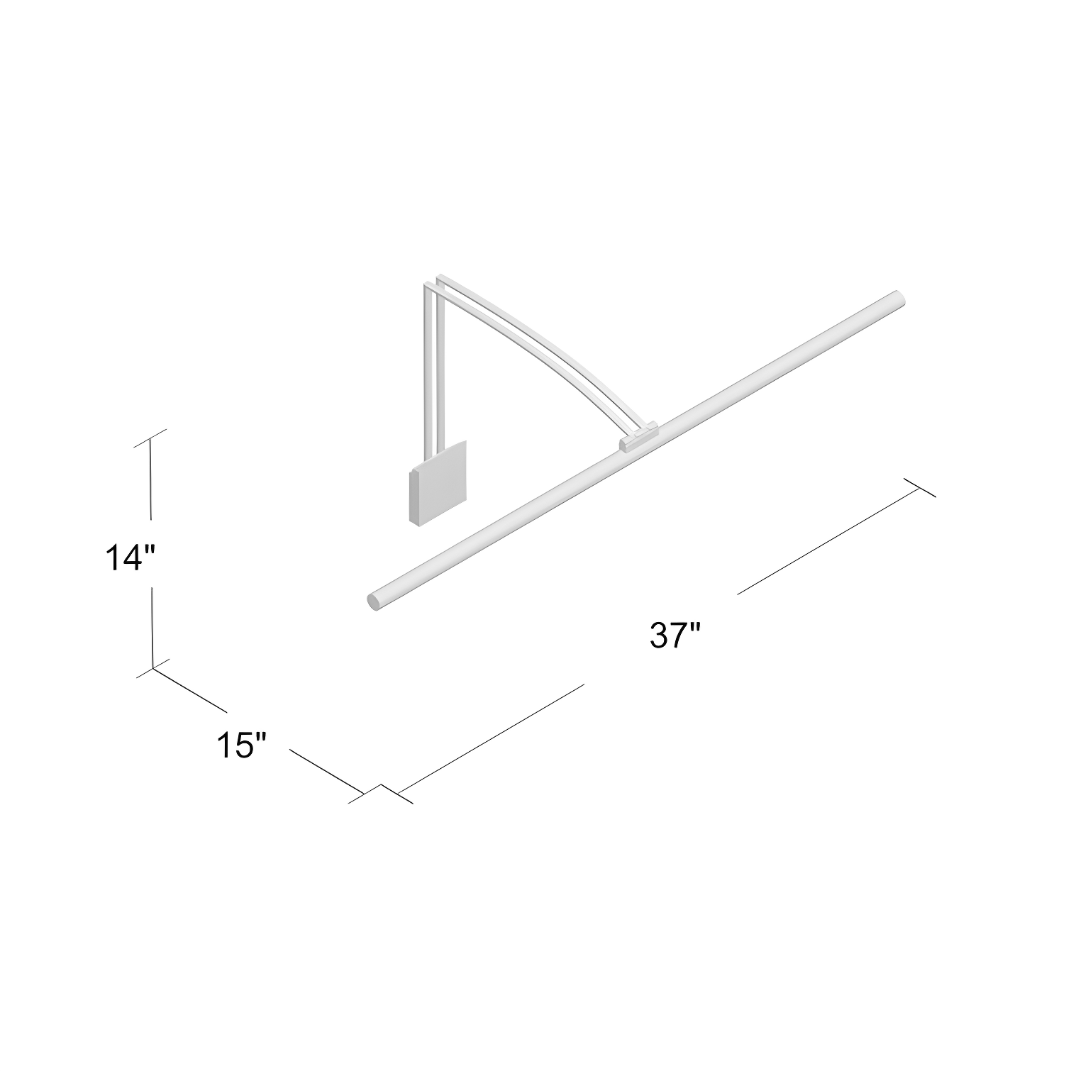 WAC Lighting Vibe 37" LED 2700K Adjustable Aluminum Picture Light in Black