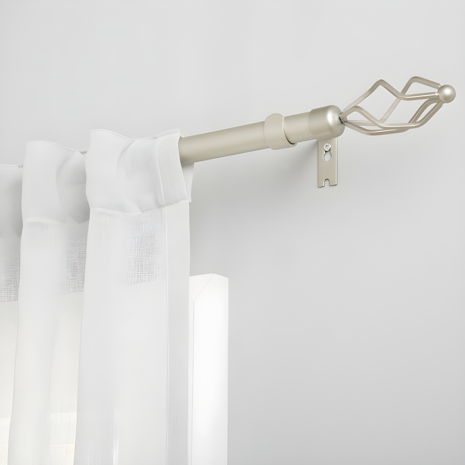 Amalgamated Textiles Exclusive Home Lancelot 1" Window Curtain Rod and Finial Set, Adjustable