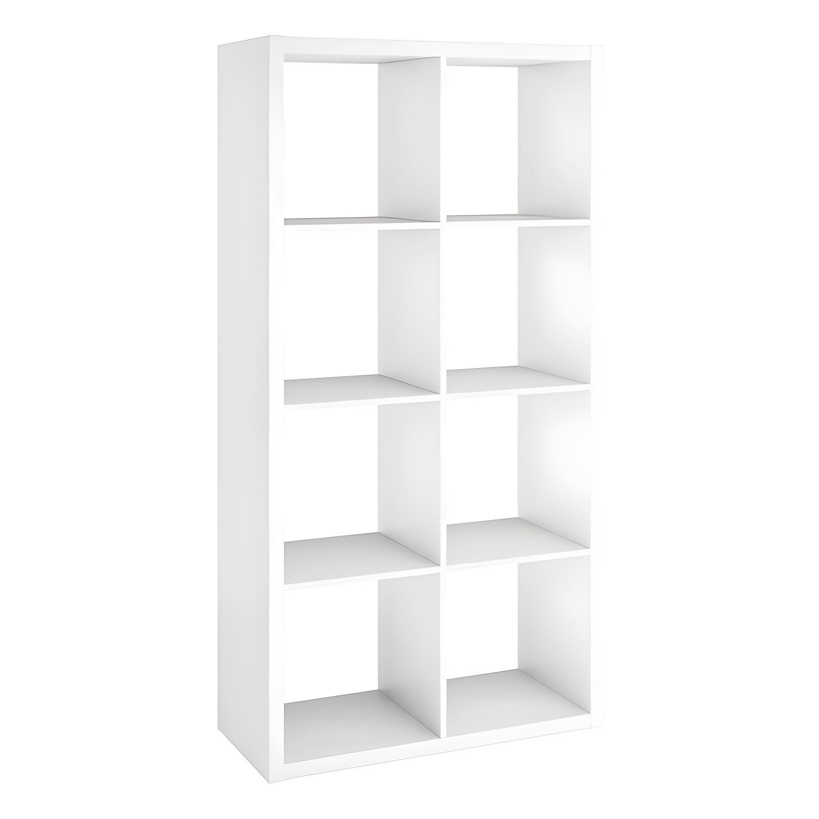 ClosetMaid 4583 Heavy Duty Decorative Bookcase Open Back 8-Cube Storage Organizer in White with Hardware for Closet, Office, or Toys