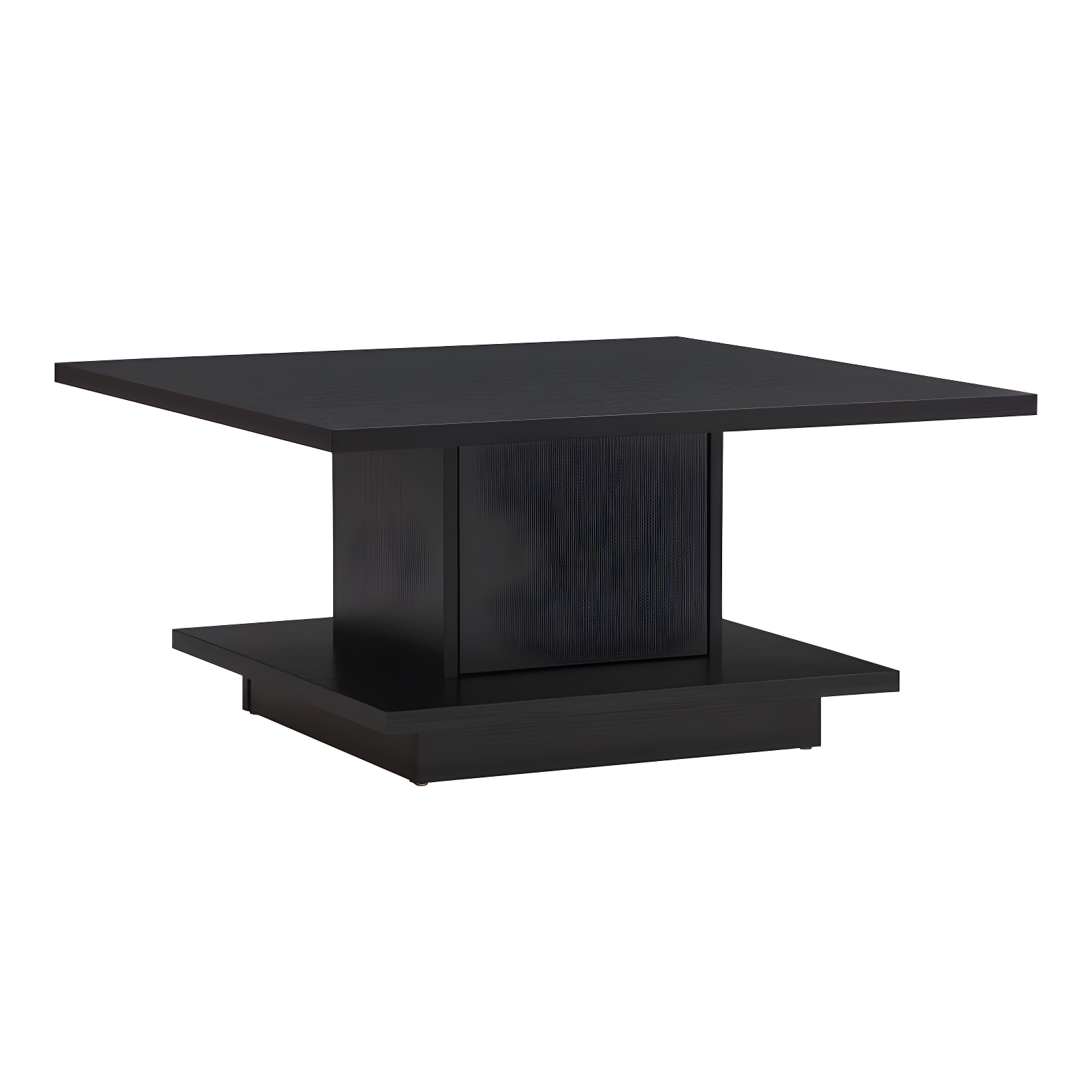 24/7 Shop At Home Traci 31" Contemporary Square Coffee Table with Hidden Storage Black: Modern Living Room Furniture