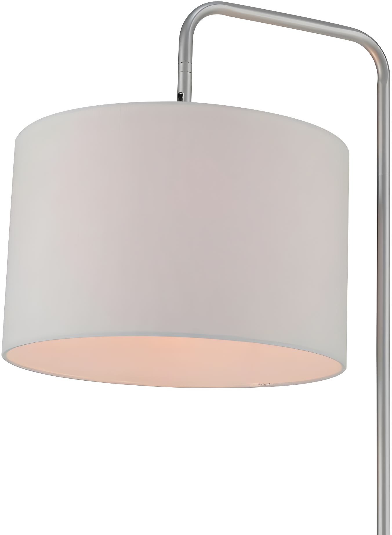 Globe Electric Barden 58" Silver Finish Floor Lamp with White Fabric Shade, 67396