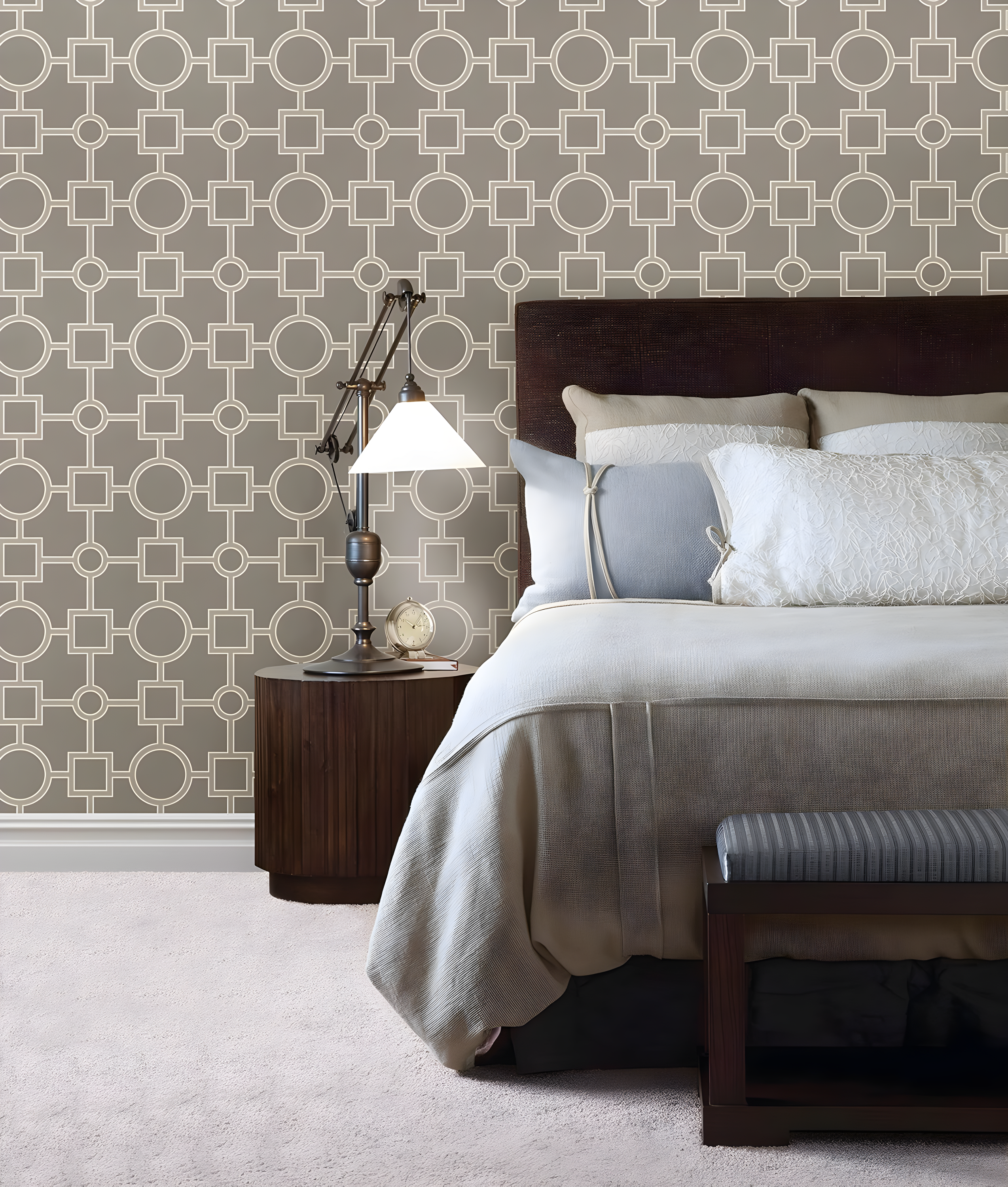 A-Street Prints 2625-21810 Matrix Geometric Wallpaper, Taupe