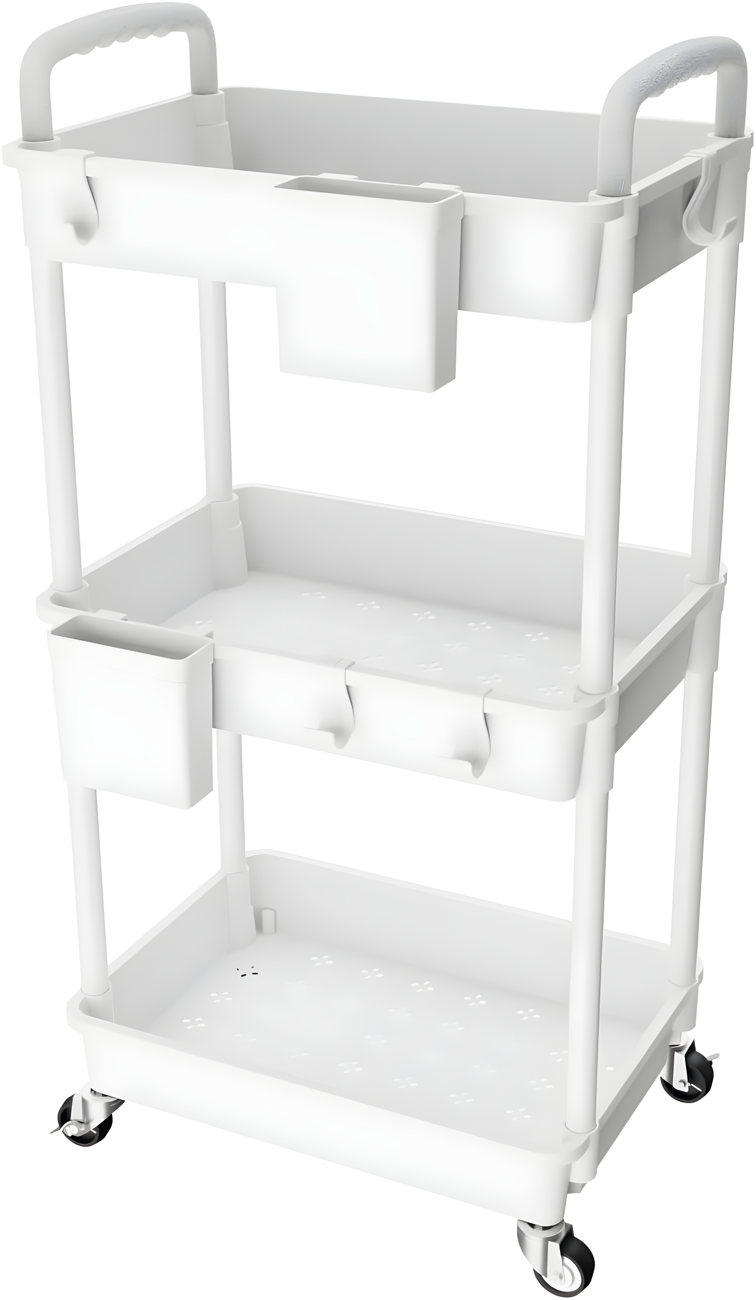 WZTO 3-Tier Rolling Utility Cart 3-Tier Multifunctional Storage Organizer Supply Holder Quiet Multifunctional Organizer for Salon Hospitals Bathroom Kitchen exceptional