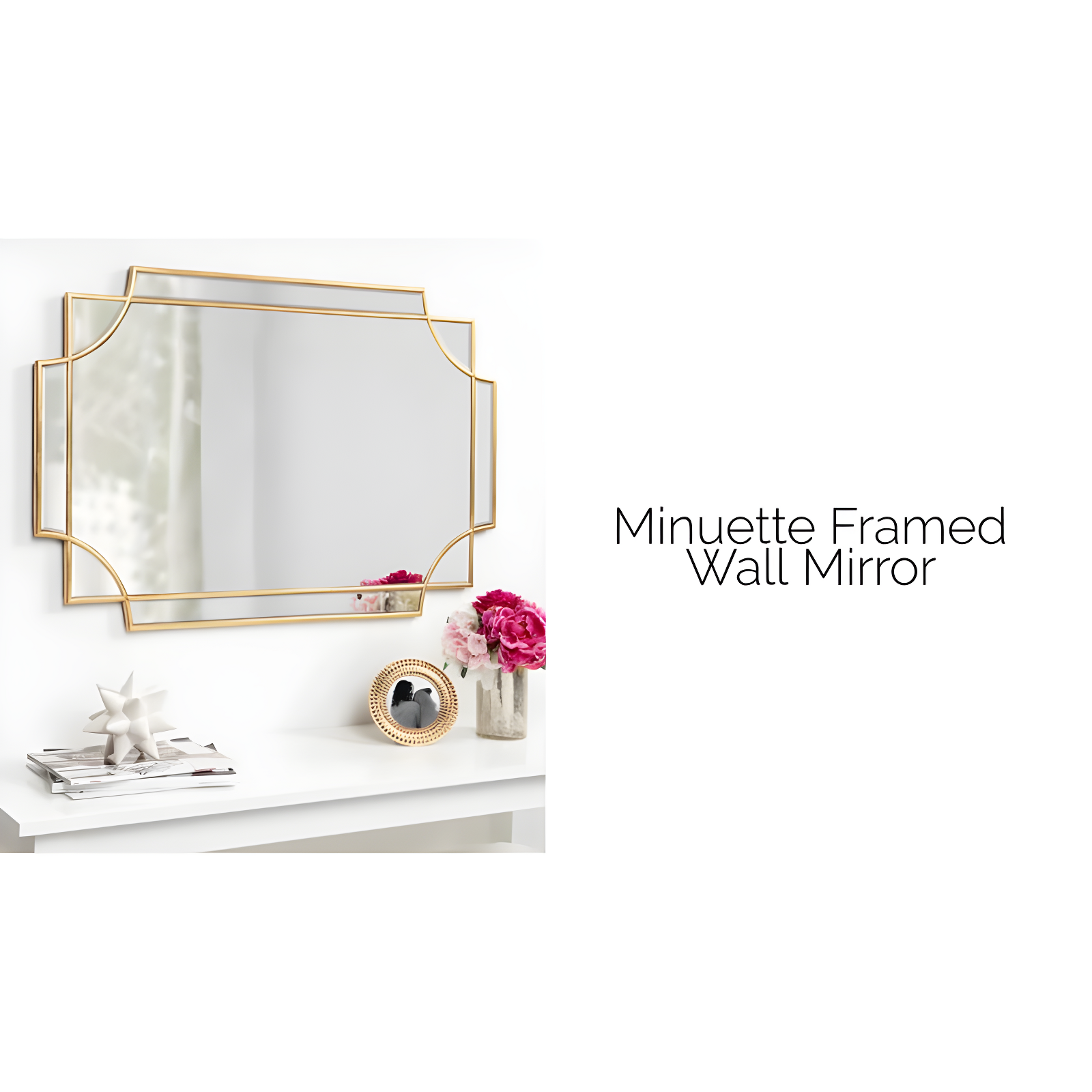 16" x 42" Minuette Decorative Framed Wall Mirror Bronze - Kate & Laurel All Things Decor: Modern Style, No Assembly Required, Wall Mount