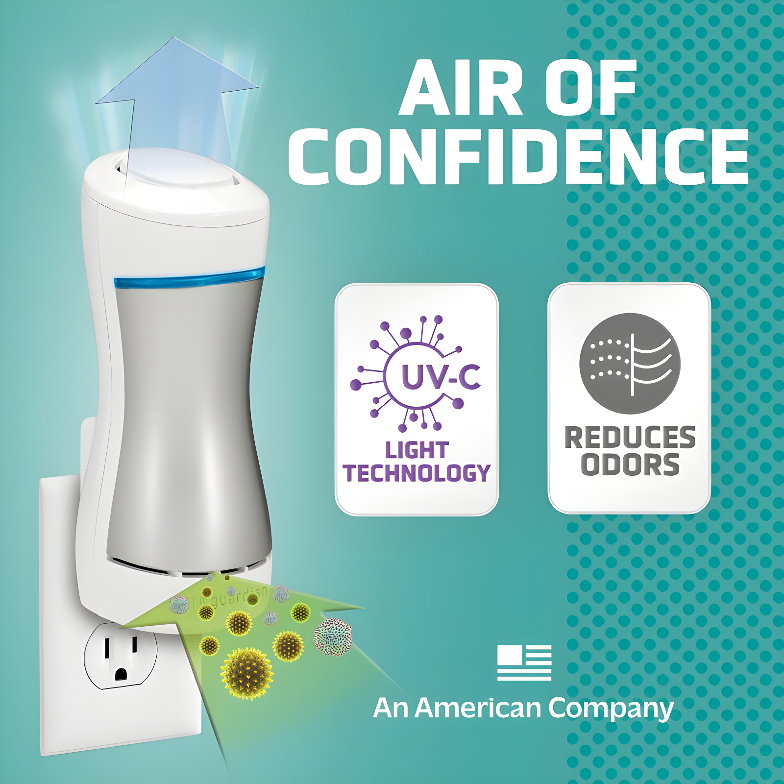 GermGuardian Pluggable UV Sanitizer and Odor Reducer Air PurifierGG1000: Allergen Reducer, No Filter Needed, 100-300 sq. ft.