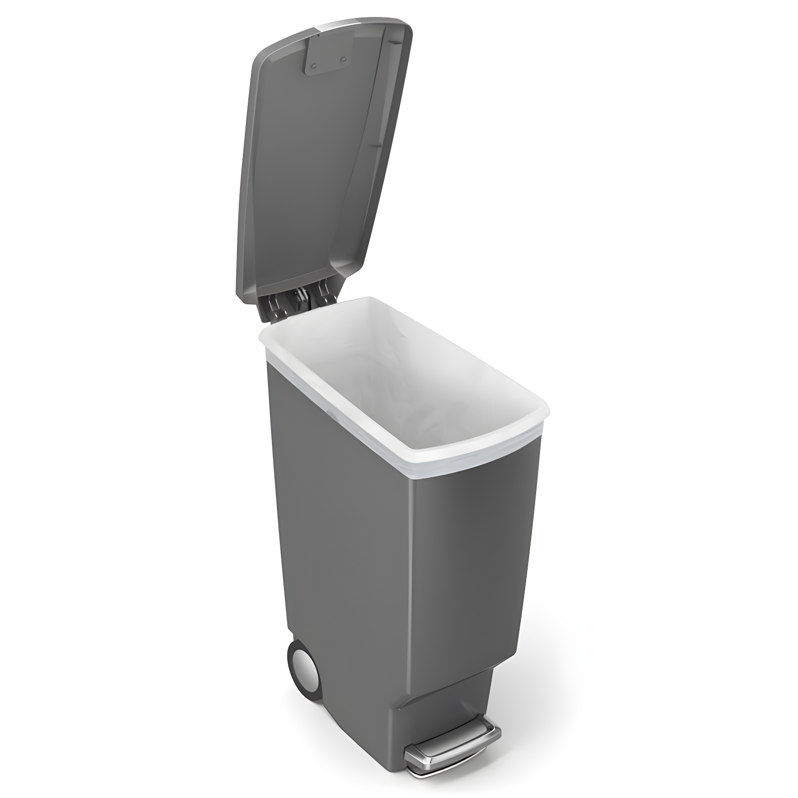 simplehuman 40 Liter / 10.6 Gallon Slim Kitchen Step Trash Can with Secure Slide Lock, Plastic
