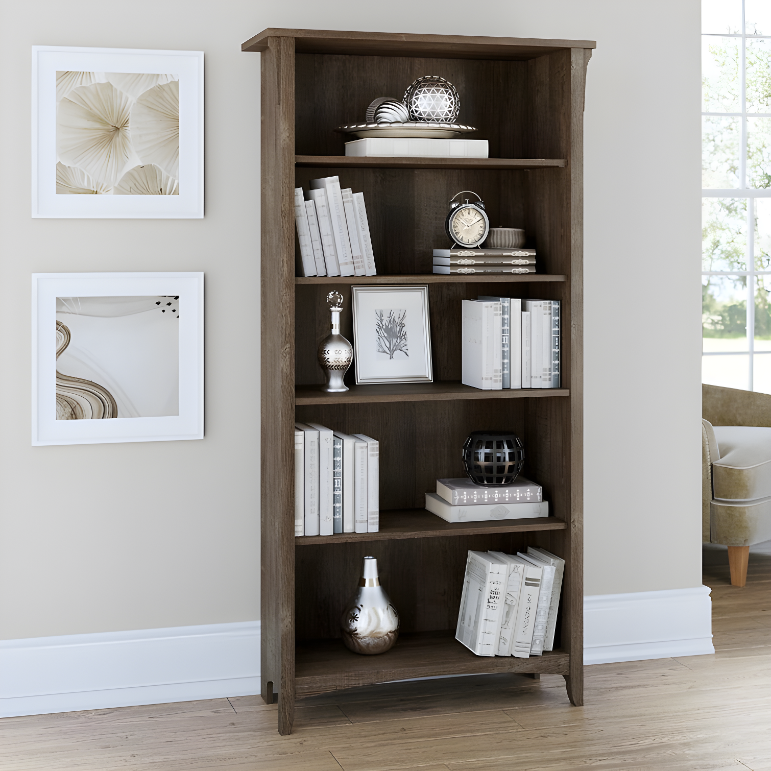 Khadesha 5 Shelf 63" Standard Bookcase