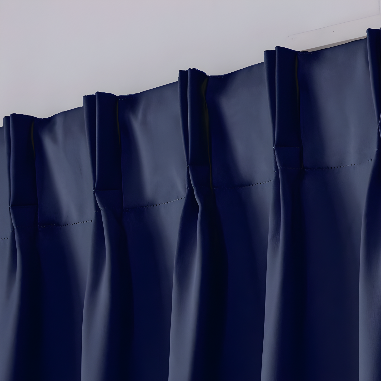 Set of 2 84"x52" Sateen Pinch Pleat Woven Blackout Back Tab Window Curtain Panel Blue Blue - Exclusive Home: Thermal Insulated Drapes