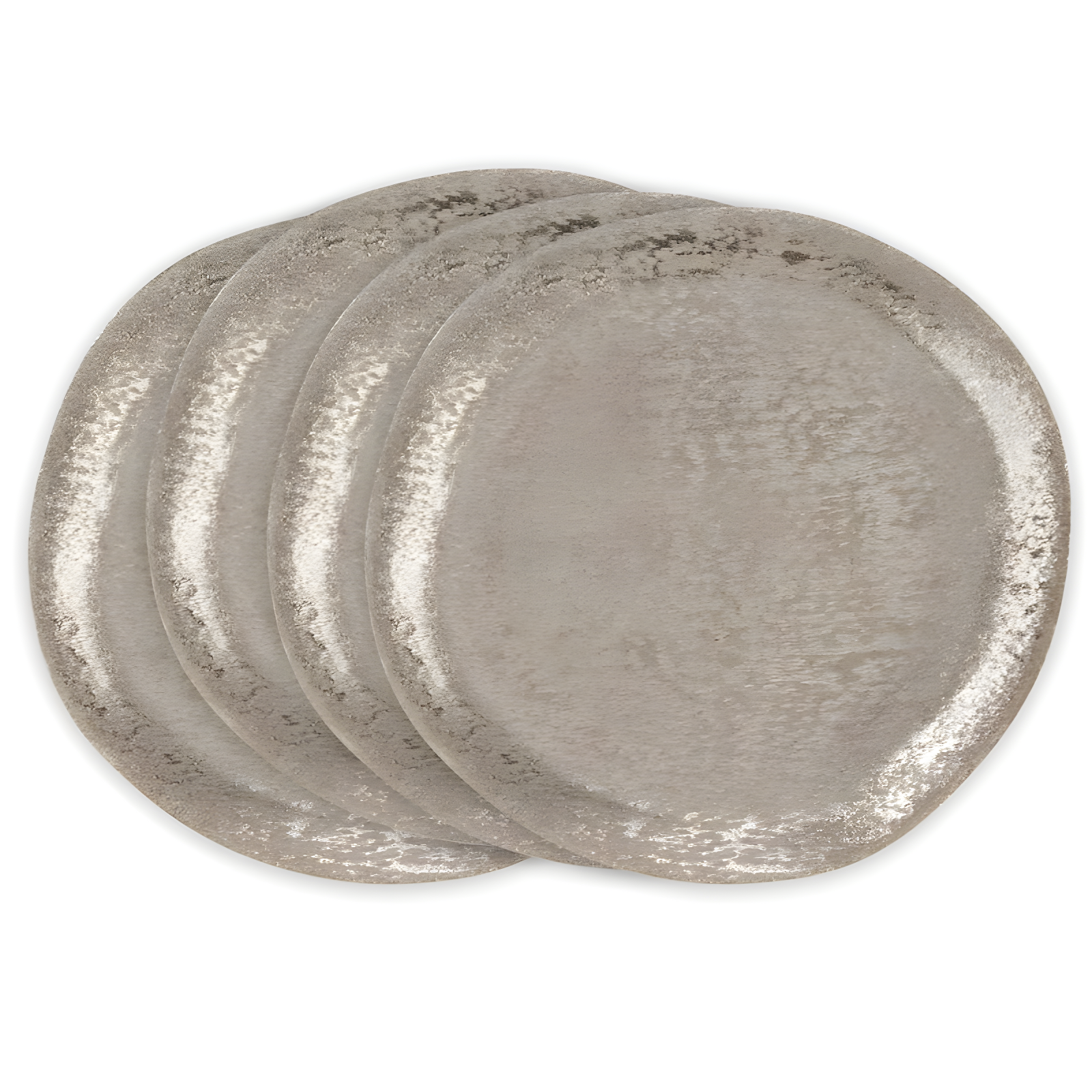 Saro Lifestyle Brushed Aluminum Charger (Set of 4), Silver, 13" Round