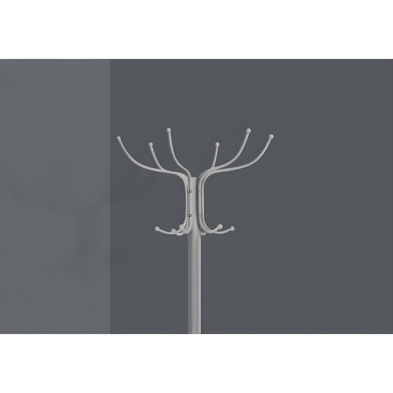 EveryRoom Coat Rack with Umbrella Holder - Silver Metal: 70" High, 6 Hooks, Metal Frame, Adult Assembly Required