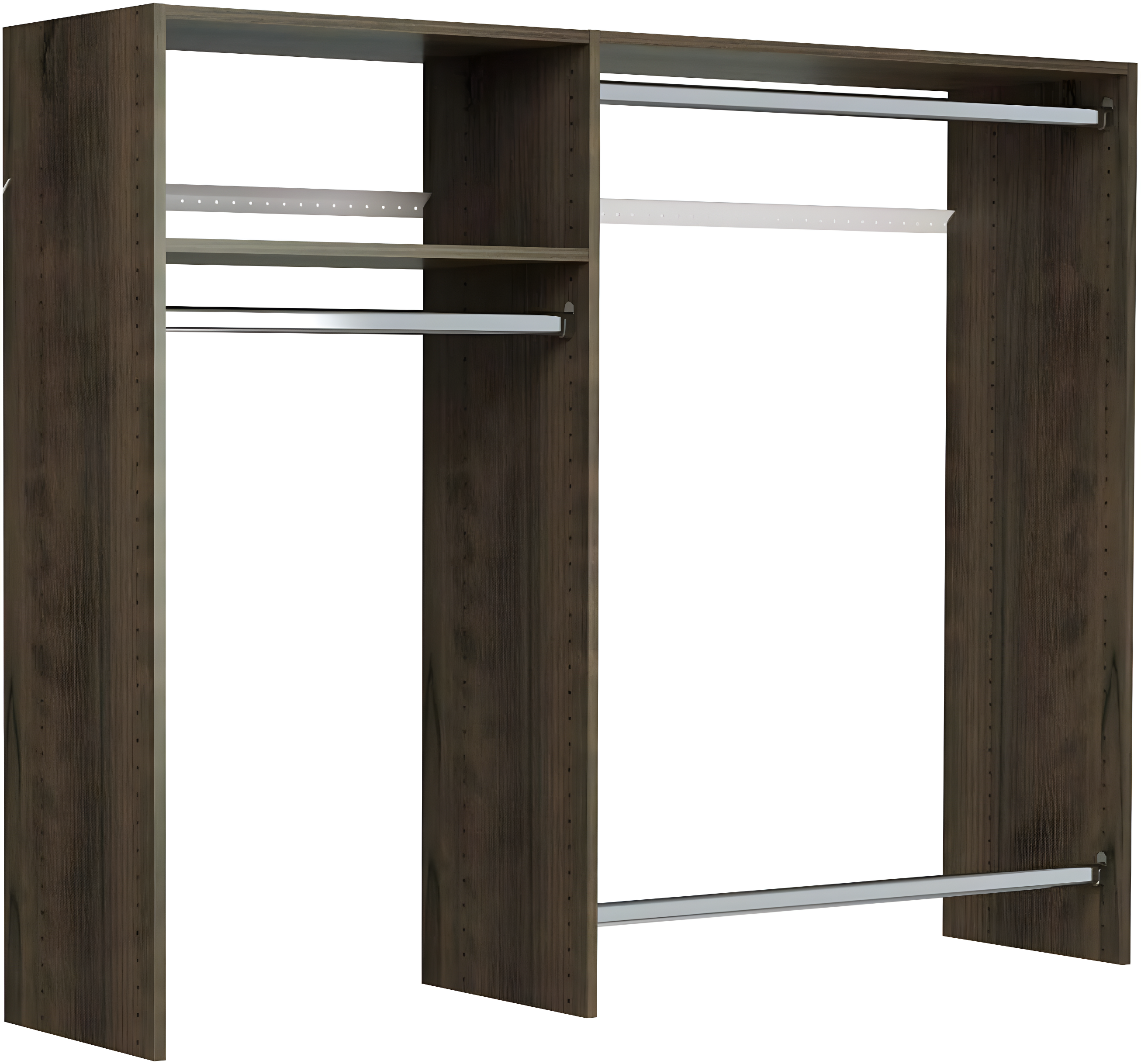 Easy Track Hanging Closet Organizer Rack, Brown