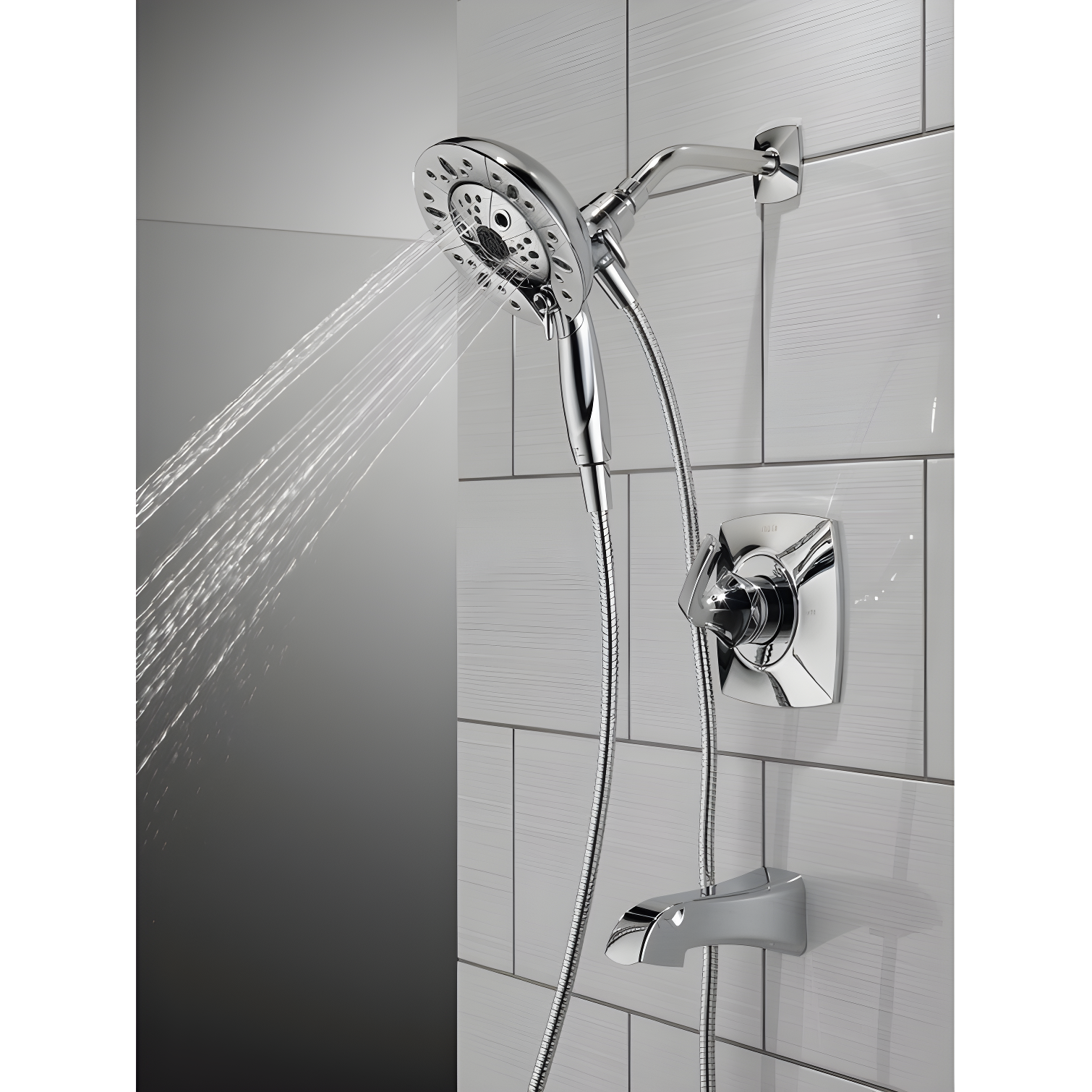 Vesna Single-Function Tub Shower Faucet Set, Shower Trim Kit with In2ition Shower Head and Valve