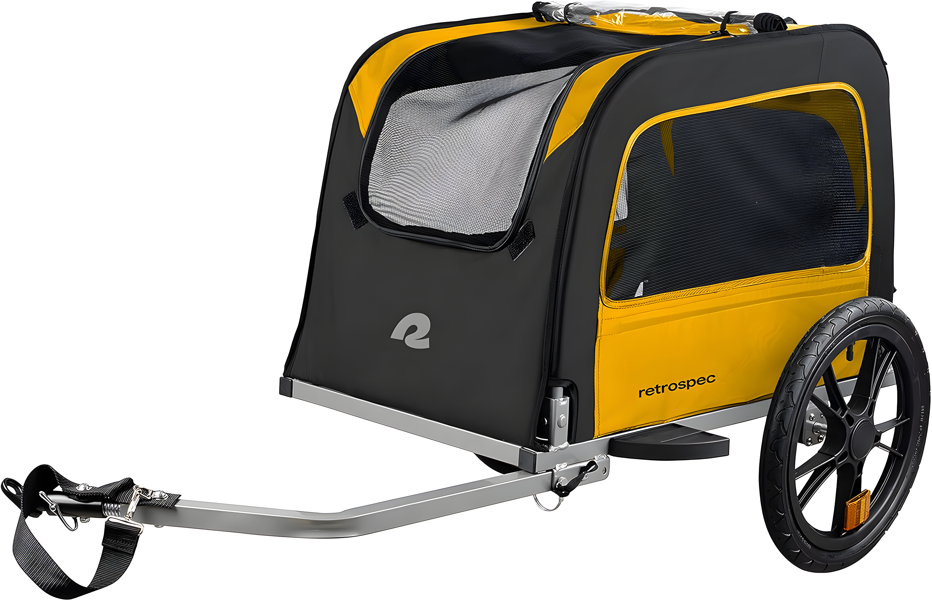 Retrospec Rover Waggin' Pet Bike Trailer - Small & Medium Sized Dogs Bicycle Carrier - Foldable Frame with 16 Inch Wheels - Non-Slip Floor & Internal Leash