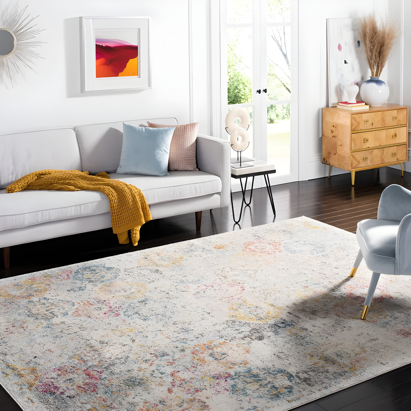 Madison MAD611 Power Loomed Indoor Area Rug - Grey/Gold - 8'x10' - Safavieh