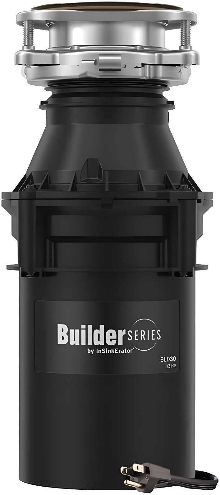 InSinkErator Builder Series BLD30 W/C Kitchen Garbage Disposal with Power Cord, 1/3 HP Motor Continuous Feed, Black