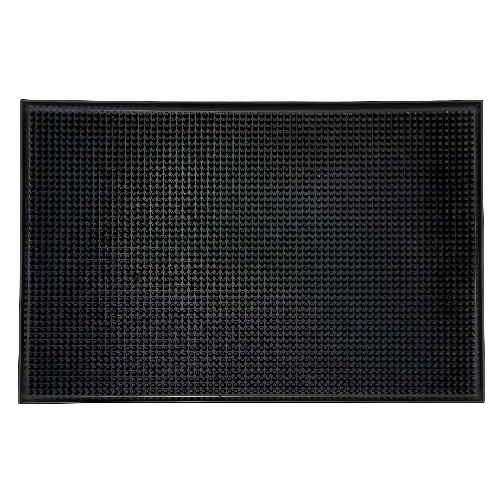 Winco Bar Service Mat Plastic Professional Bar Glass Serving Spill Mat, 18"x12" - Black
