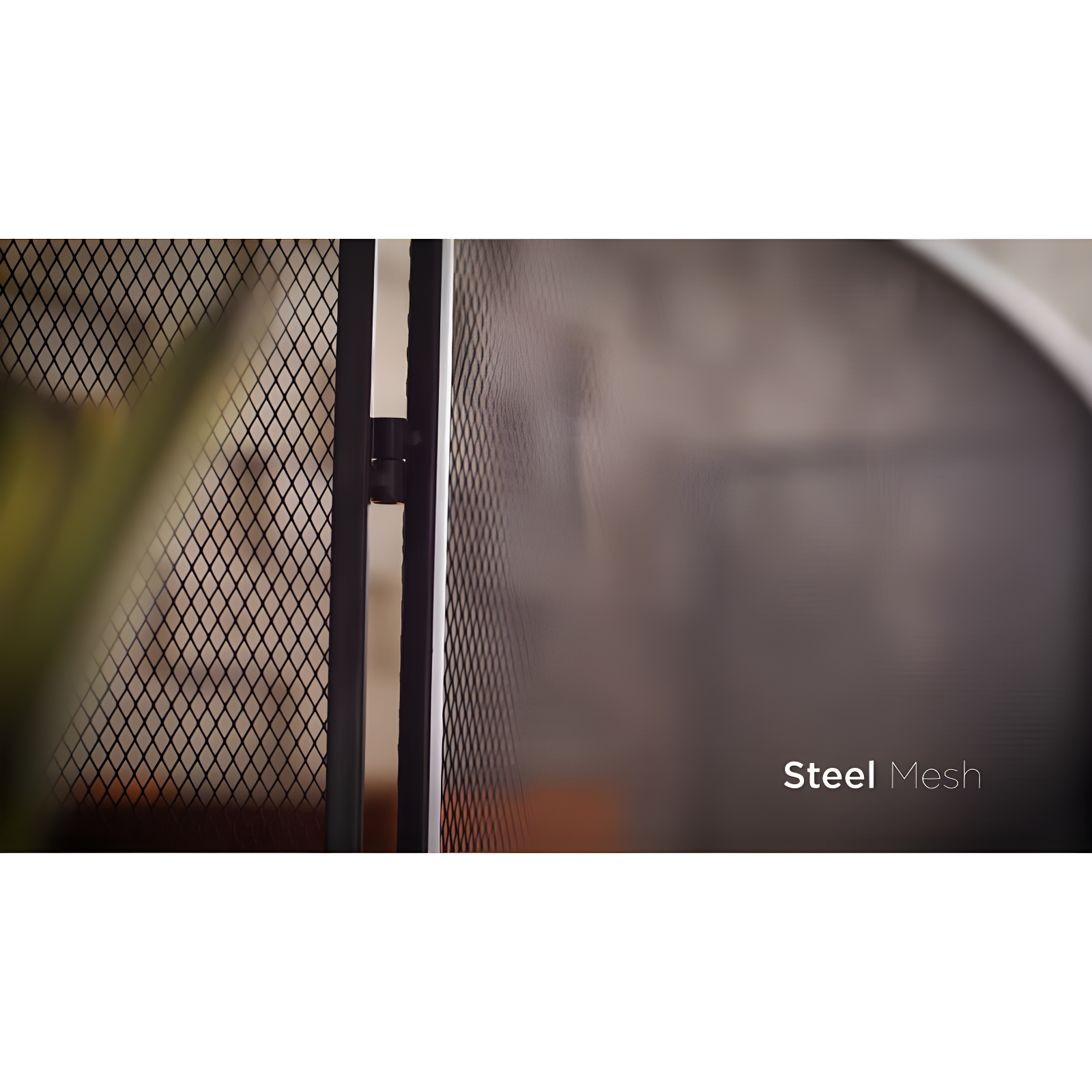 Best Choice Products 47.5x27.25in 3-Panel Steel Mesh Fireplace Screen, Spark Guard w/ Rustic Worn Finish - Black