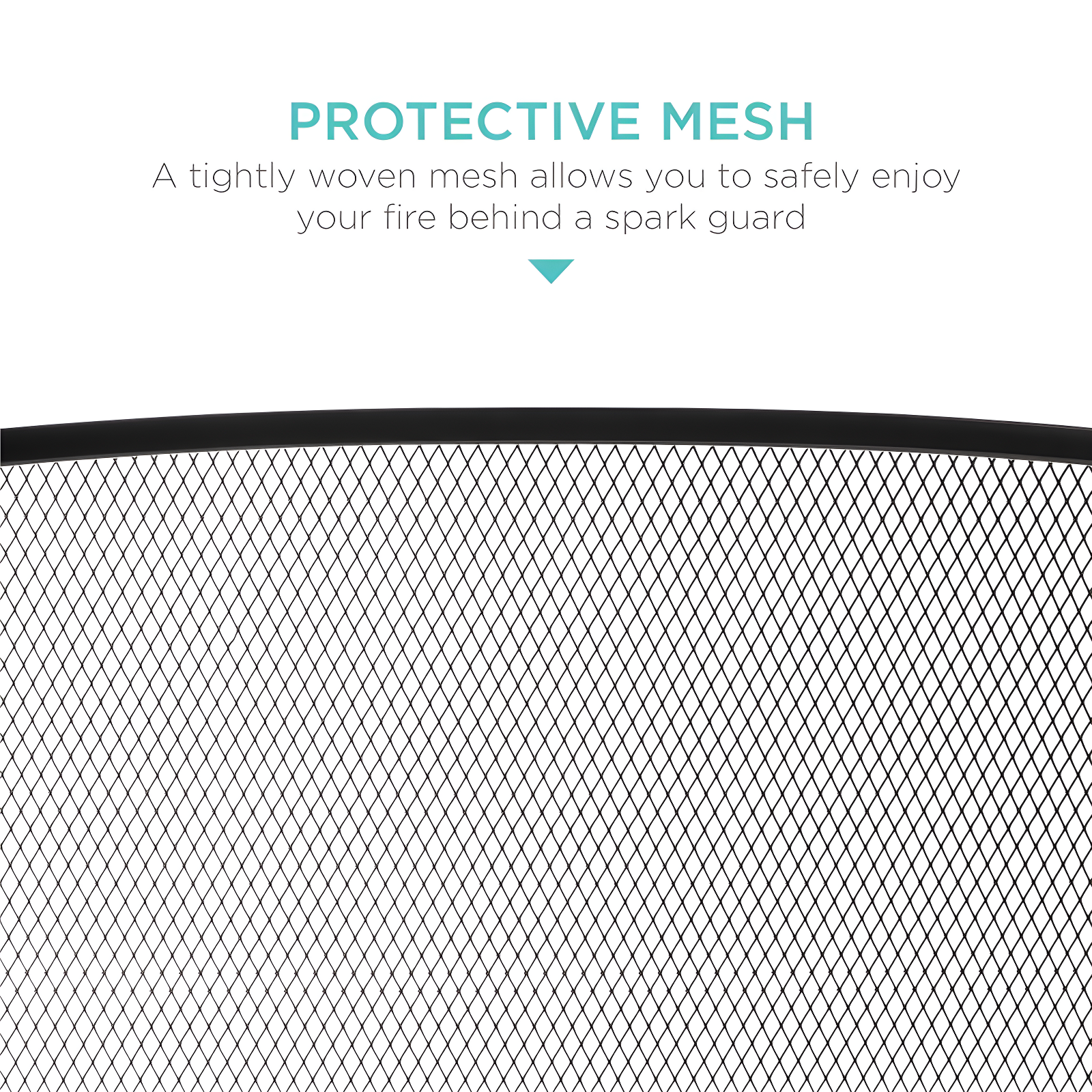 Best Choice Products 47.5x27.25in 3-Panel Steel Mesh Fireplace Screen, Spark Guard w/ Rustic Worn Finish - Black