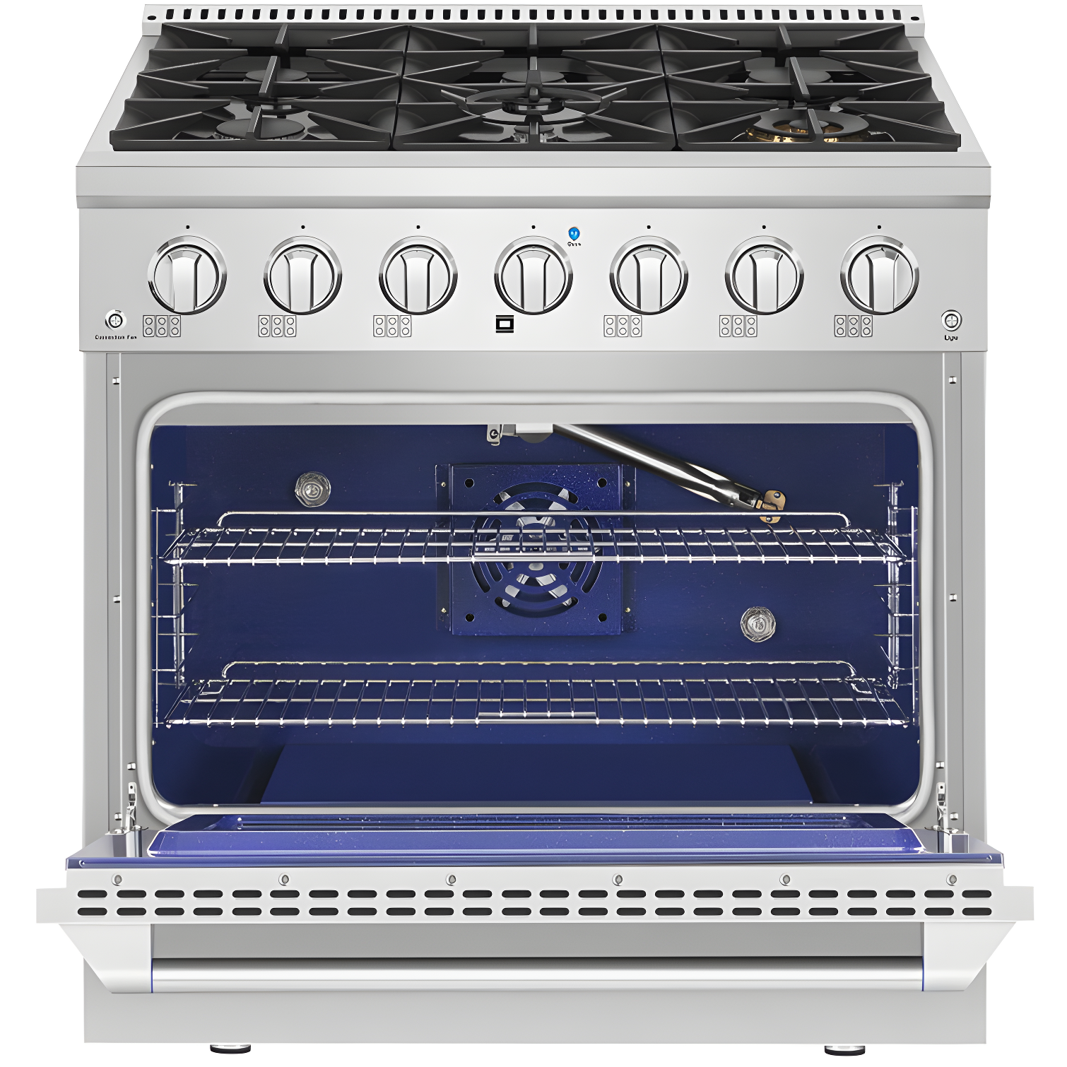 Empava 36" 5.2 Cubic Feet Smart Retro Natural Gas Slide-In Range with 6 Burners