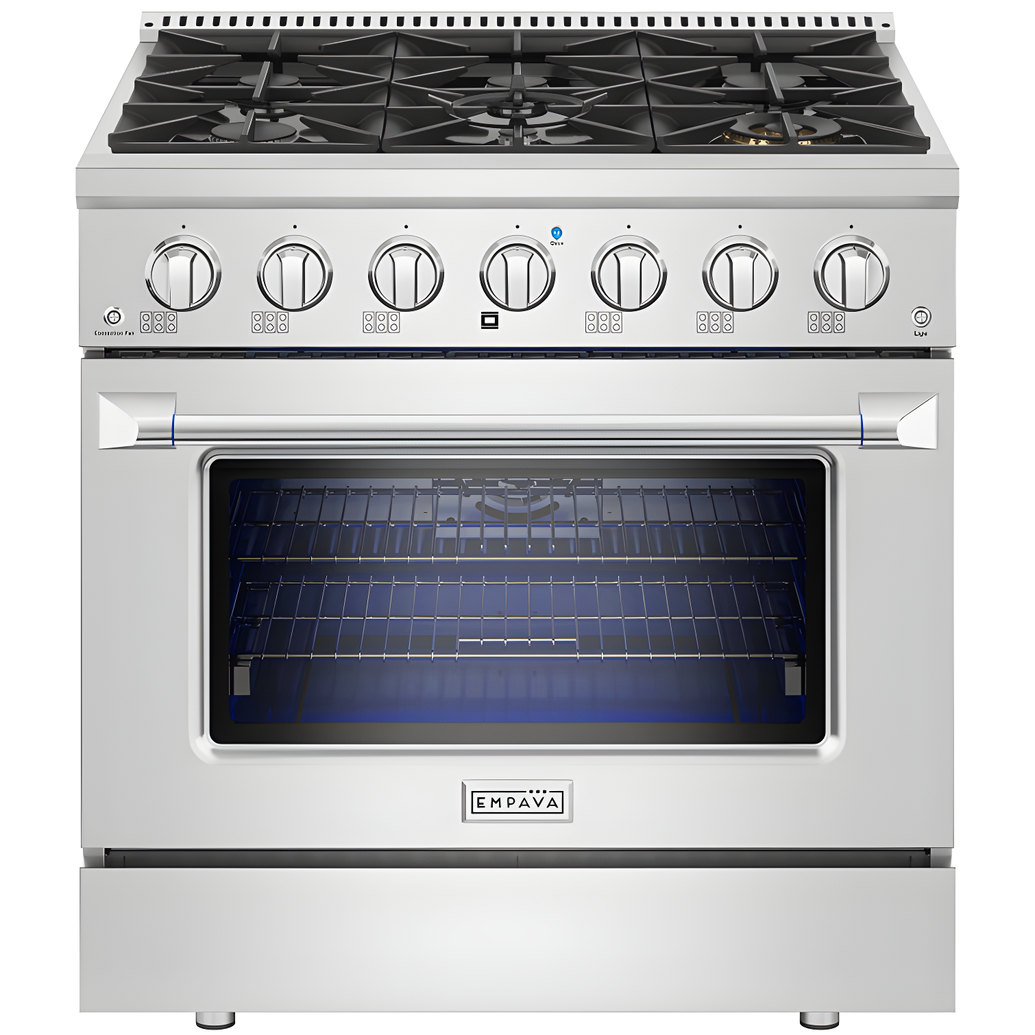 Empava 36" 5.2 Cubic Feet Smart Retro Natural Gas Slide-In Range with 6 Burners