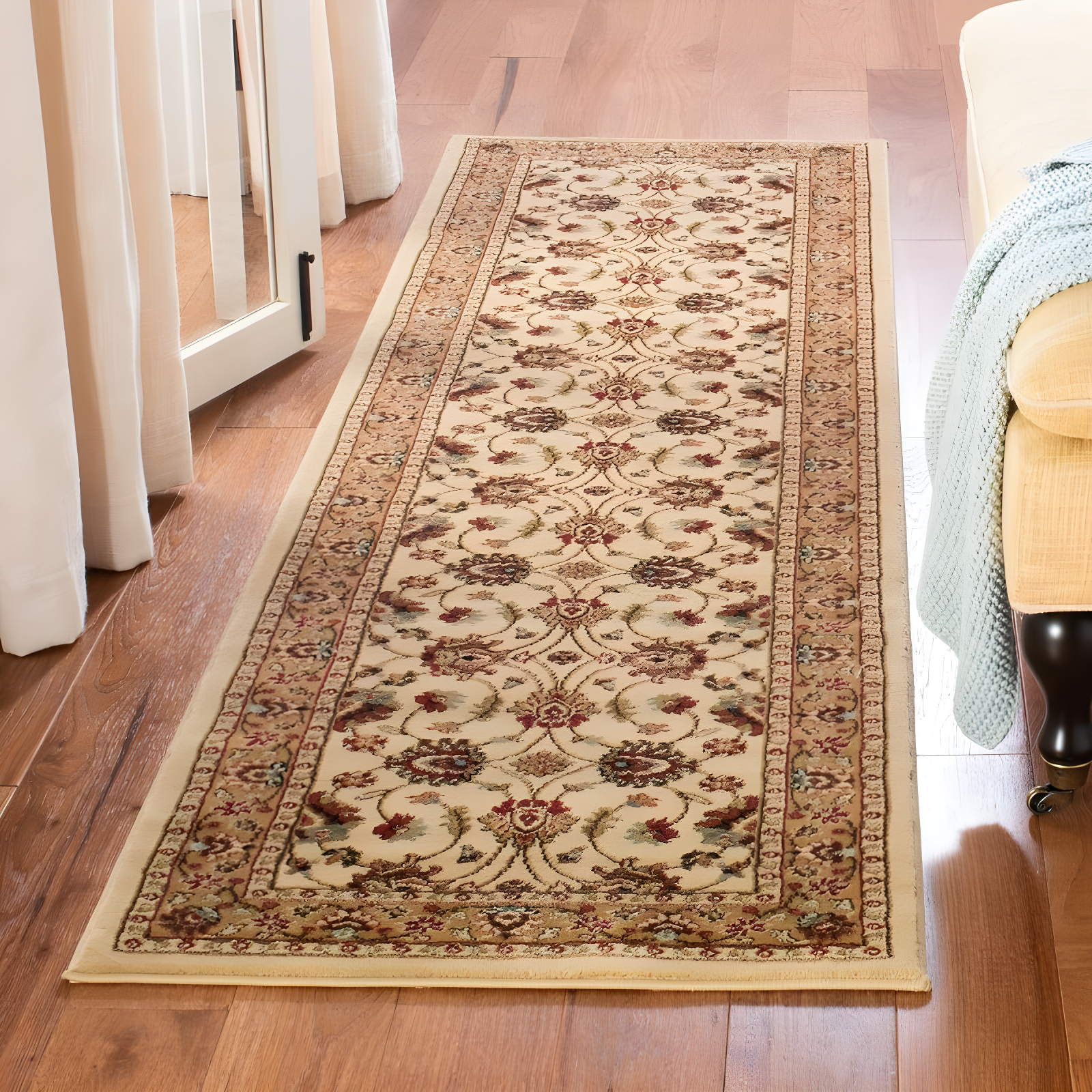 Lyndhurst LNH553 Power Loomed Runner Rug - Ivory/Beige - 2'3"x16' - Safavieh