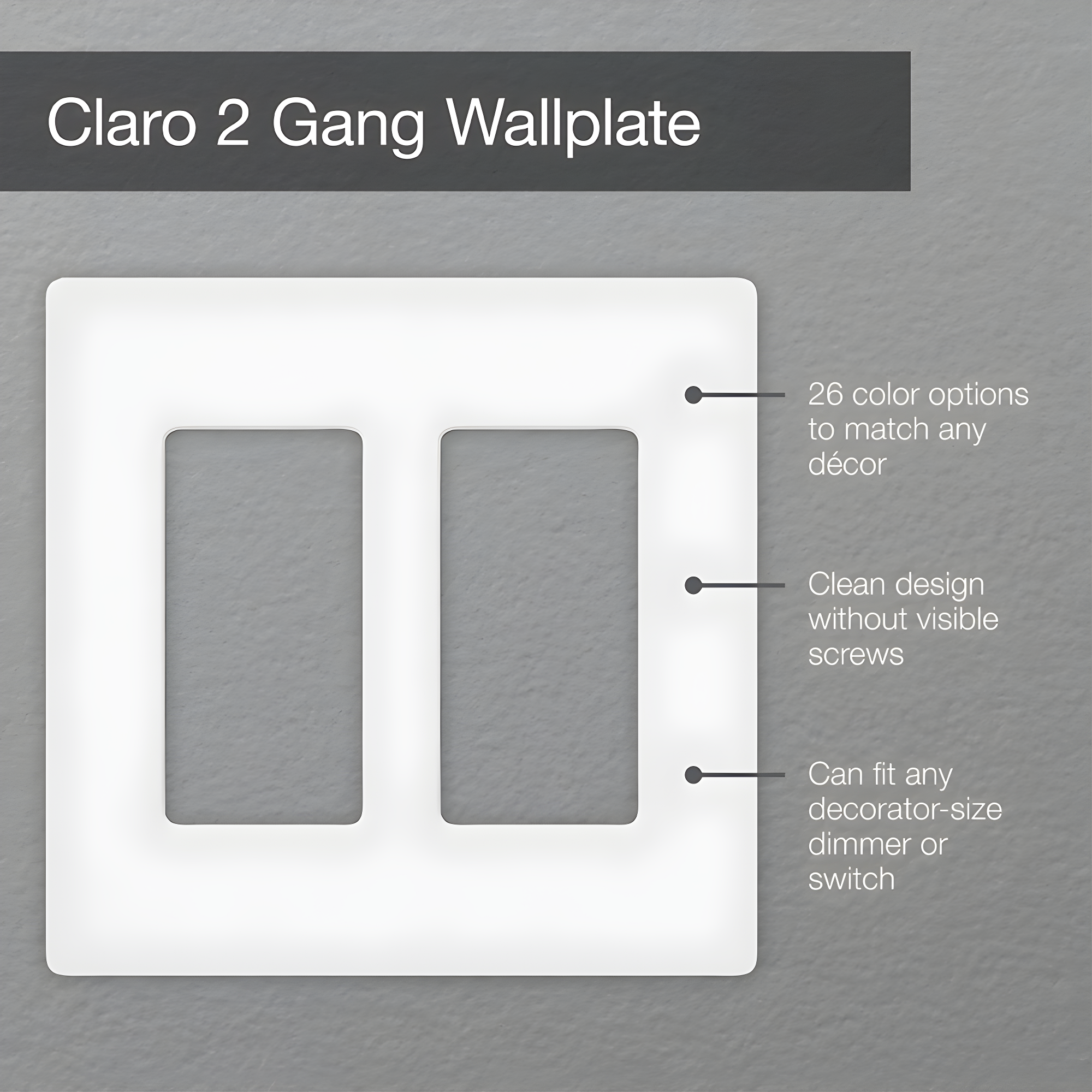 Black Gloss 2-Gang Decorator Wall Plate