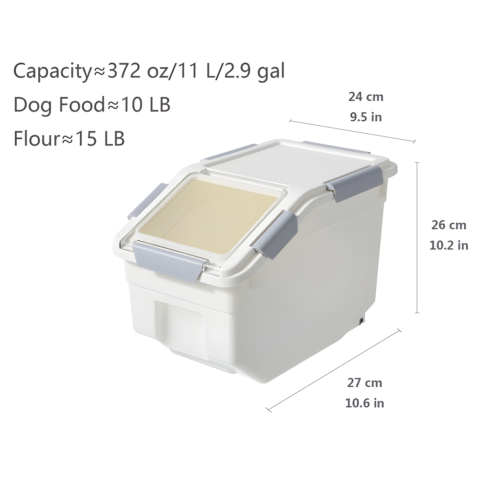 2 Pack Dog Food Storage Container With Scoop,Large Airtight Pet Dog Food Bin,Container For Dog Treats Rice,Dog Cat Dry Food Bin,Baking Supplies,Flour,Rice,Kitchen Pantry Cereal(10 LB)
