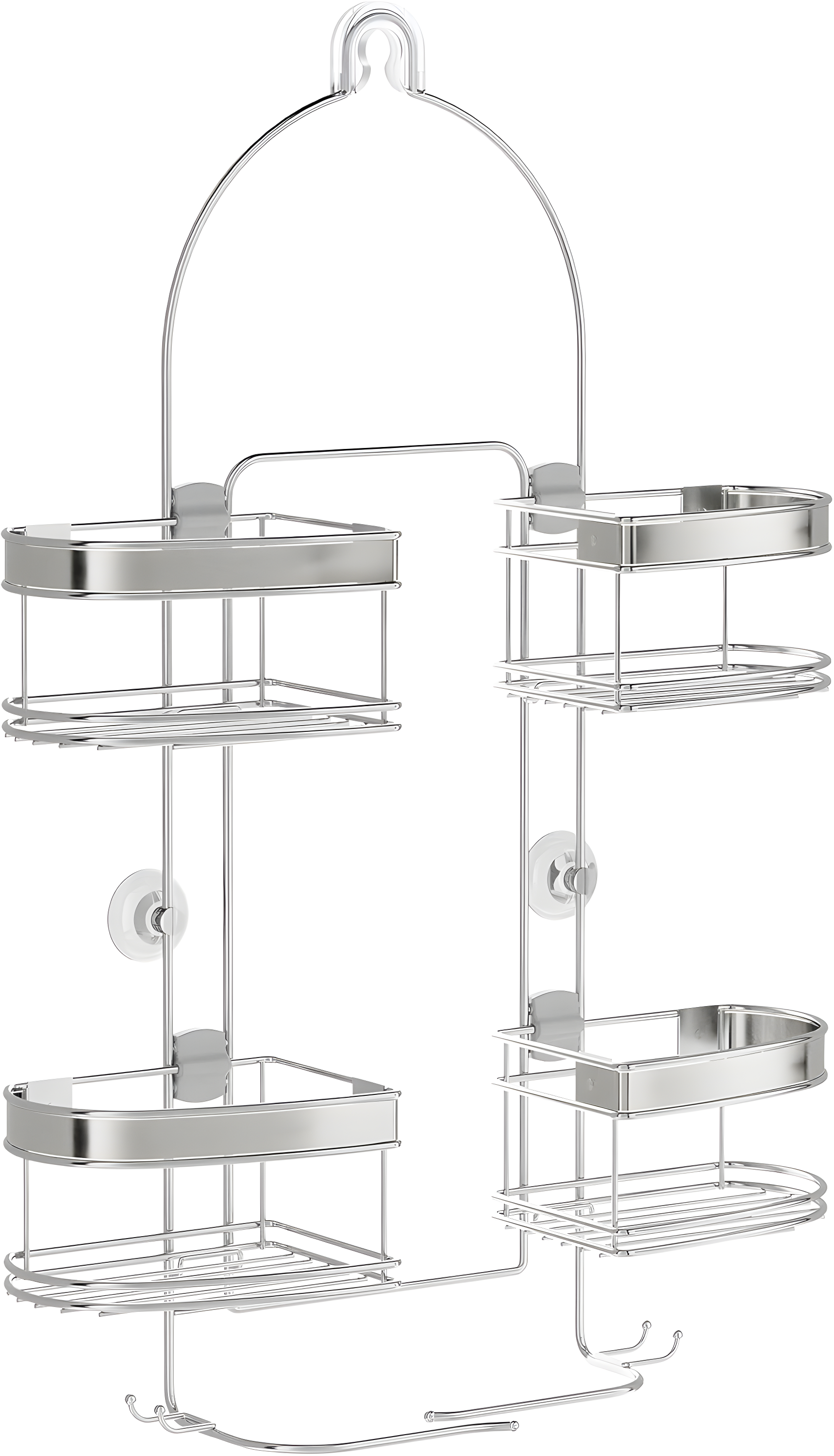 zenna home 7546nsp, expandable over-the-showerhead caddy, chrome