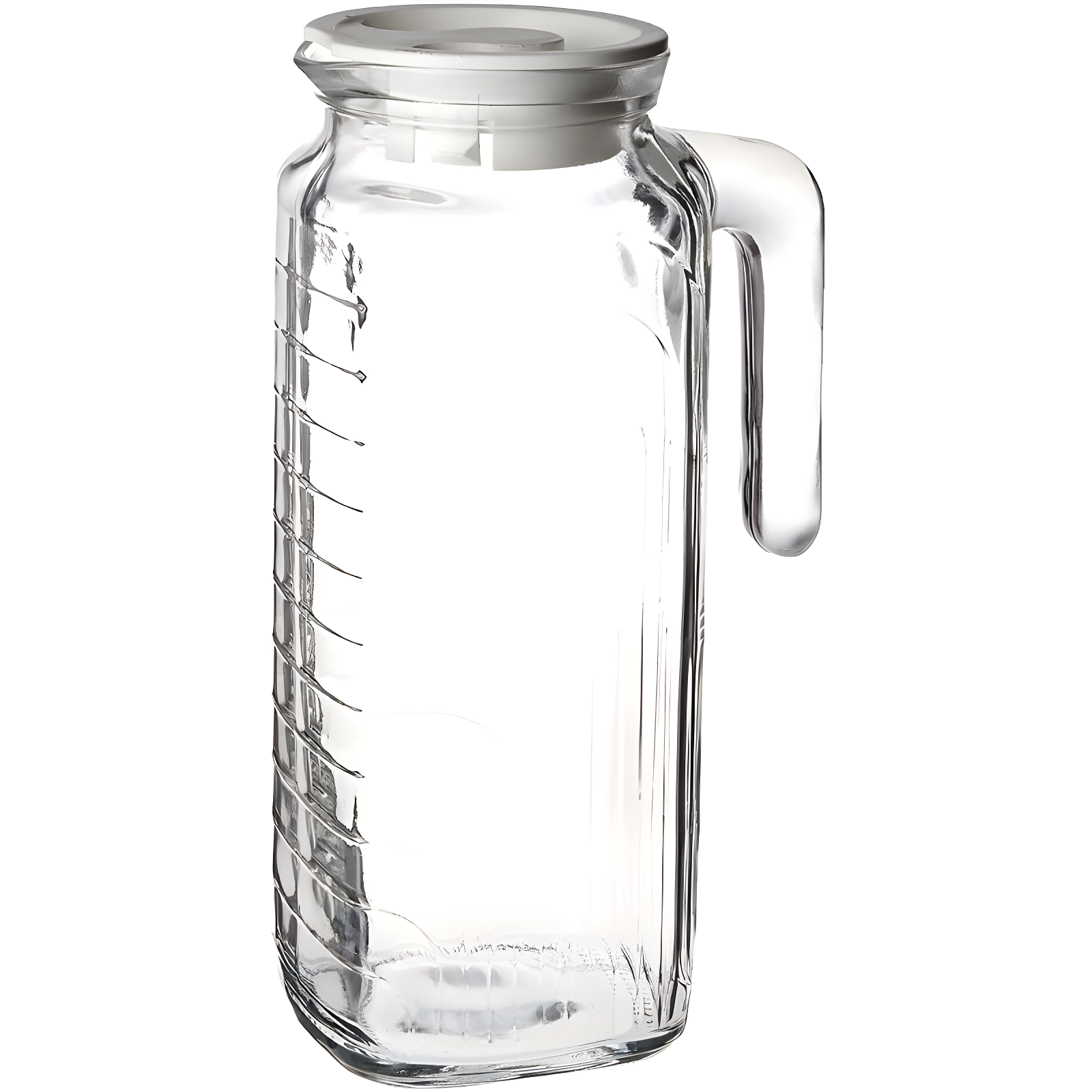 Bormioli Rocco Gelo Glass Jug/Pitcher with Lid, 41-Ounce, White Lid, , Beverage Server, White Lid
