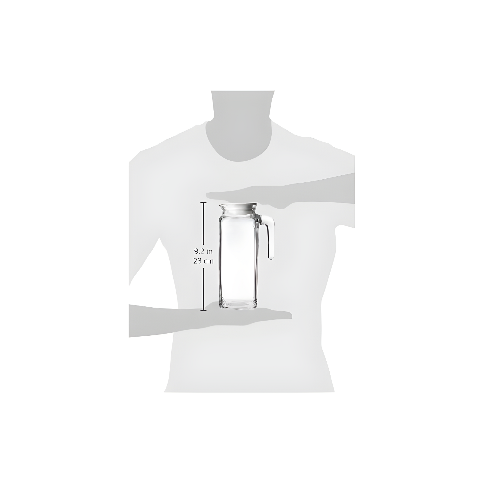 Bormioli Rocco Gelo Glass Jug/Pitcher with Lid, 41-Ounce, White Lid, , Beverage Server, White Lid