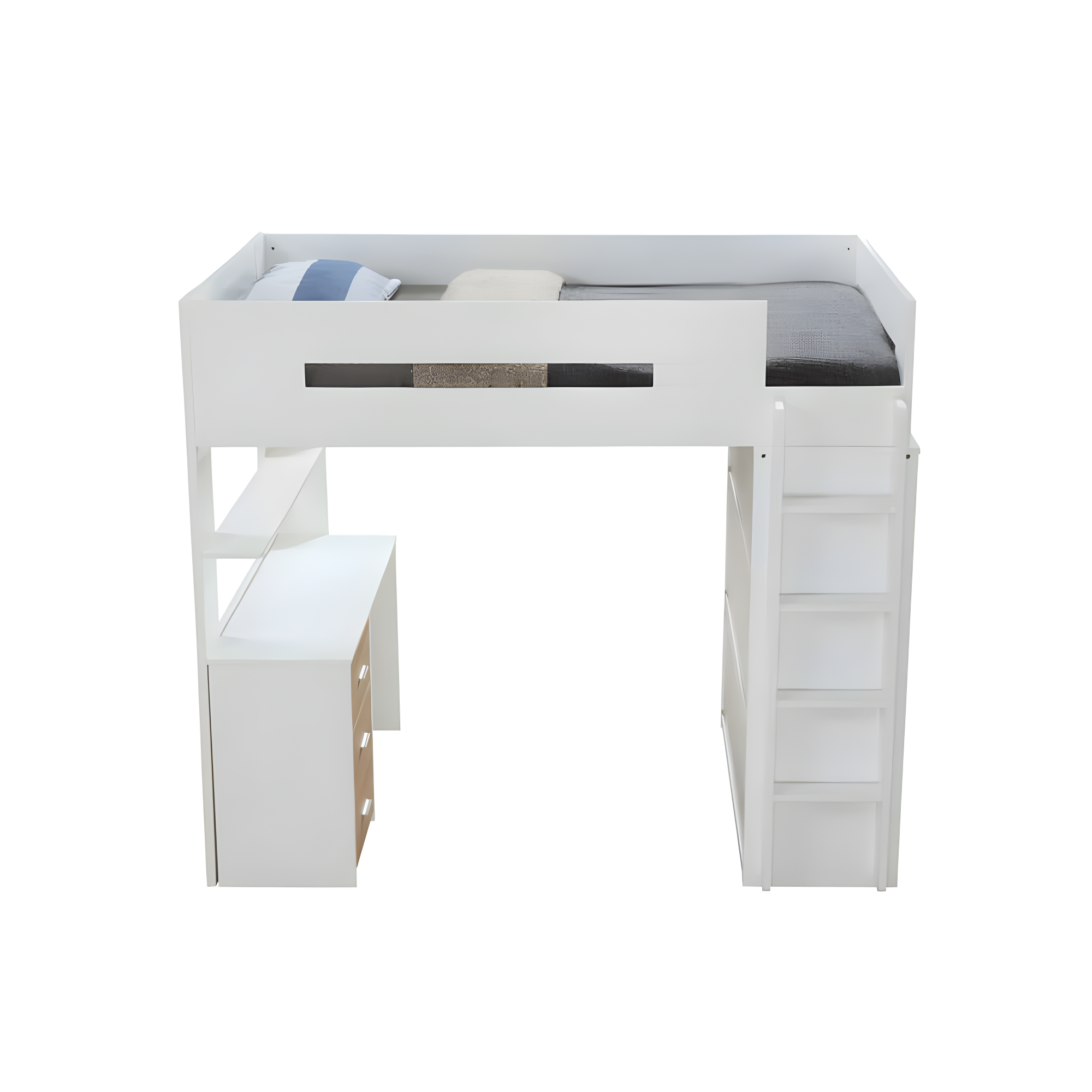 ACME Nerice Twin Loft Bed with Desk and Wardrobe in White, Multiple Colors
