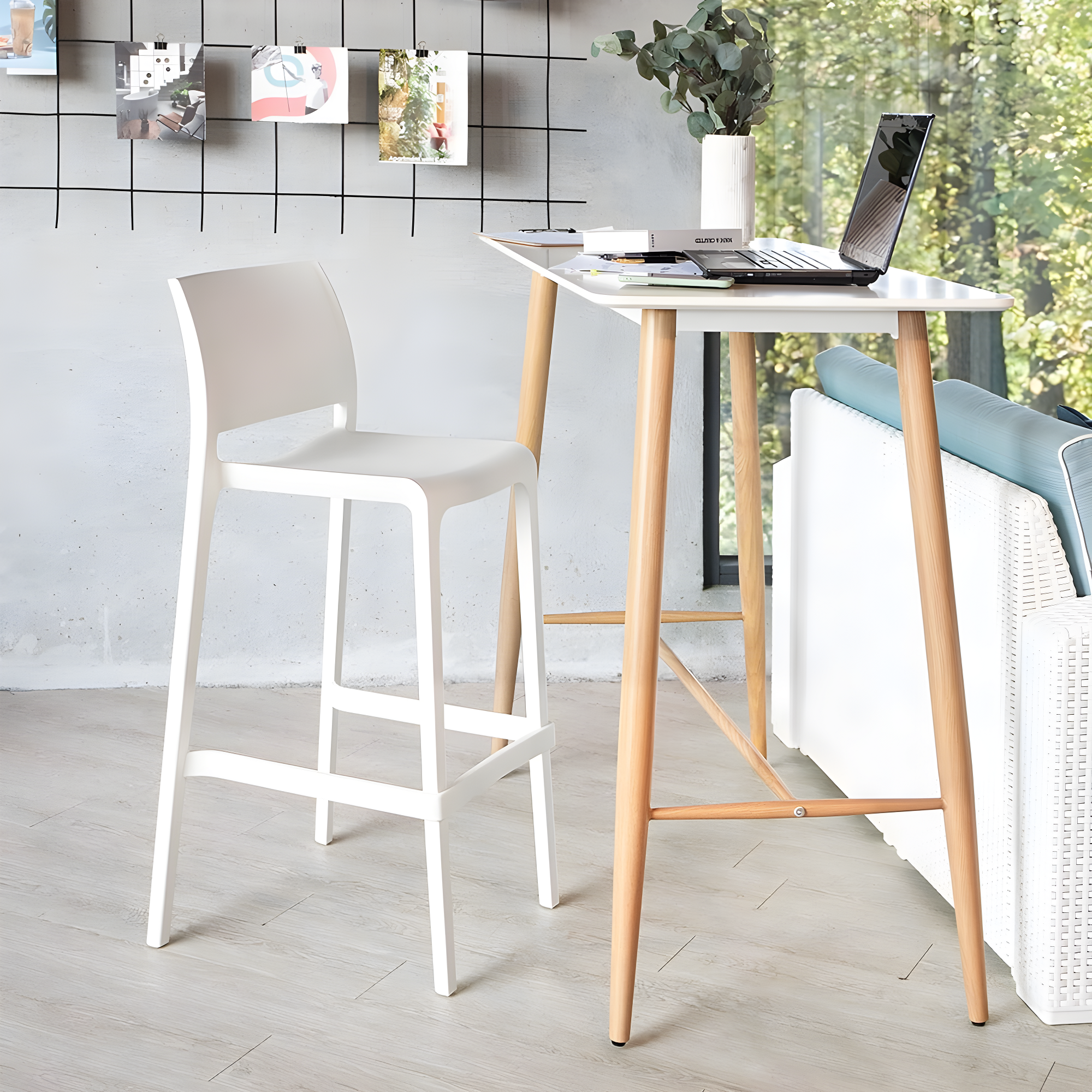 Lagoon Sensilla Resin Stackable Bar Stool Set of 2