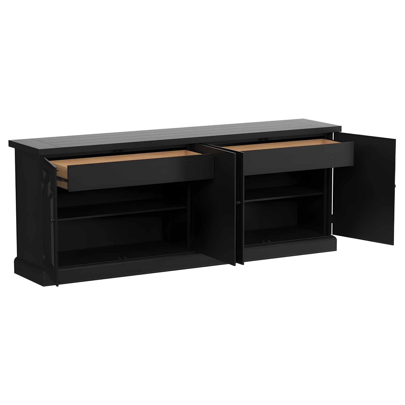 4-door Dining Sideboard Buffet Distressed Black