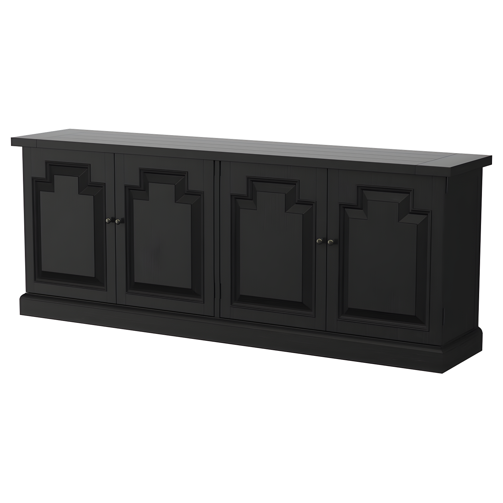4-door Dining Sideboard Buffet Distressed Black